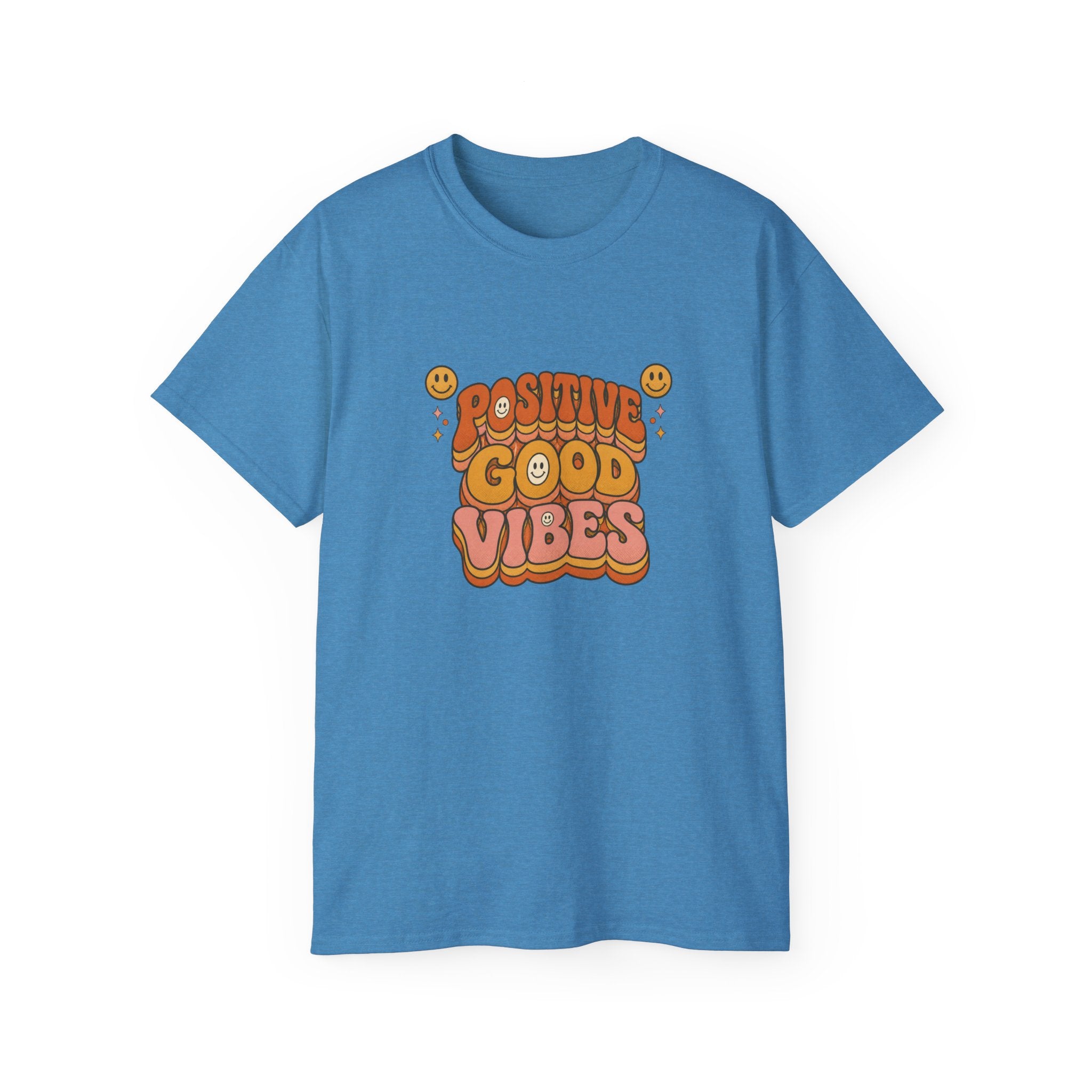 Positive Good Vibes shirt | Retro Smiley Typography Tee