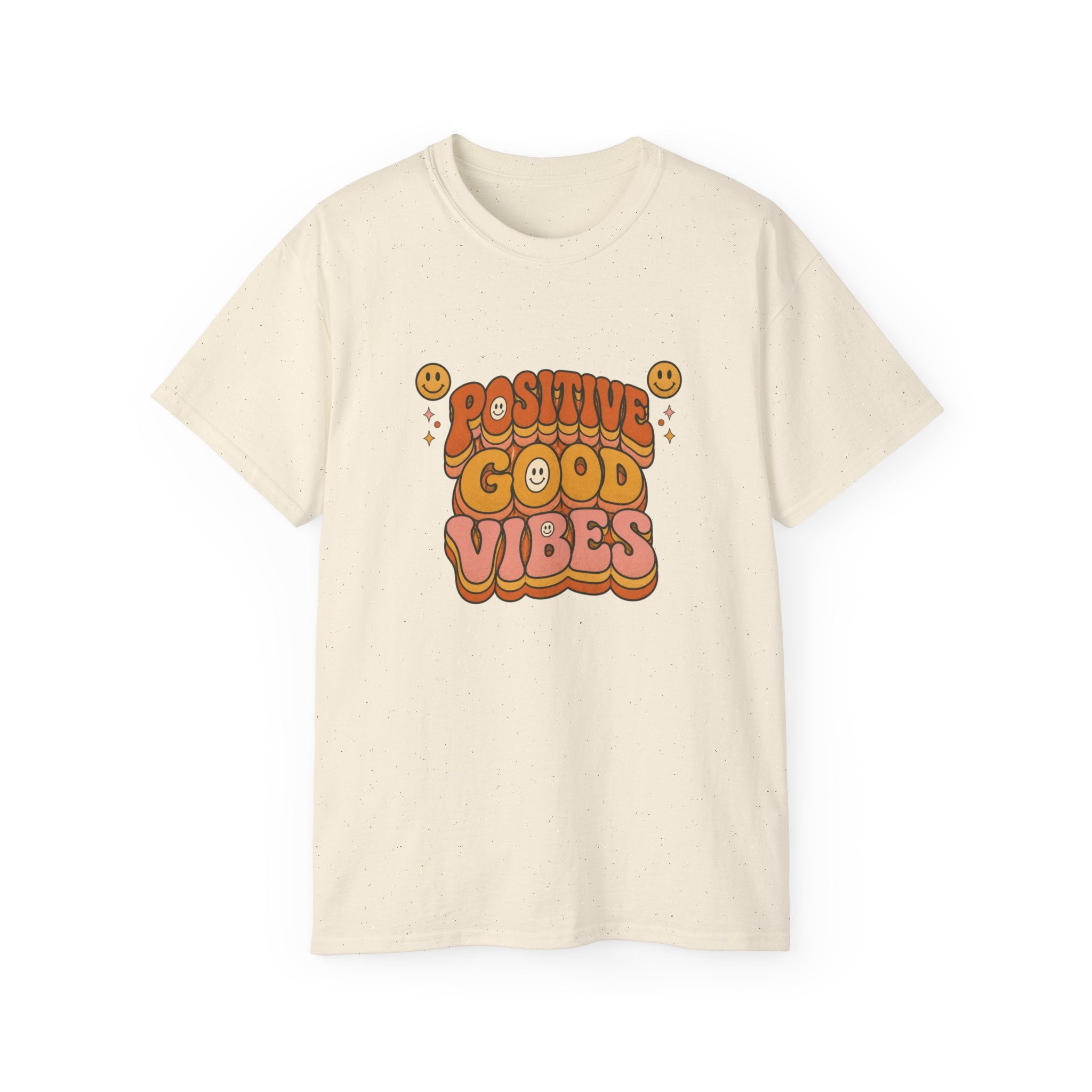 Positive Good Vibes shirt | Retro Smiley Typography Tee