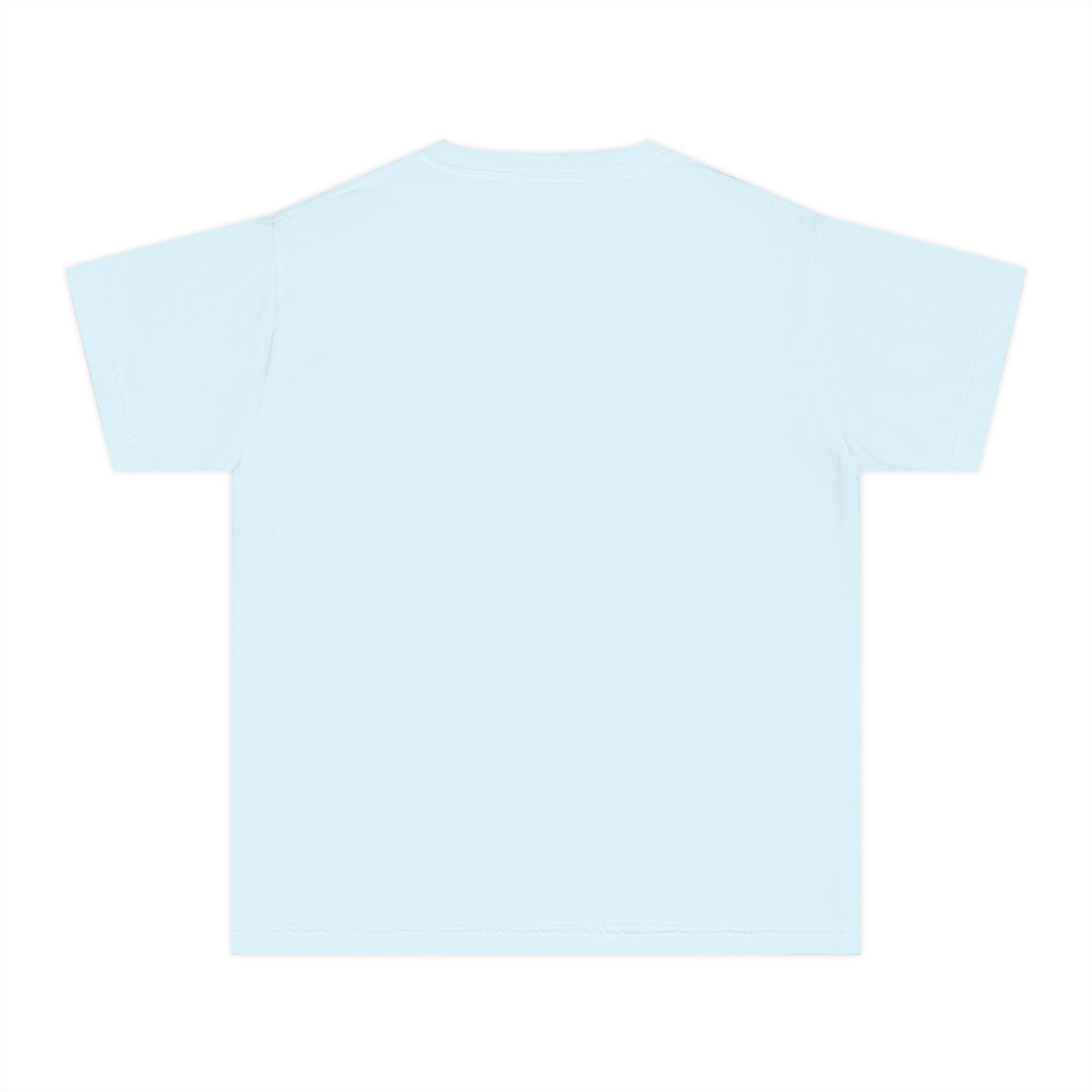 LOVE block letters with script overlay Youth Tee | pink text on charcoal