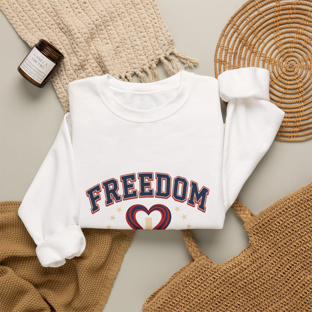 Freedom heart crewneck sweatshirt | faith-based patriotic, vintage Americana