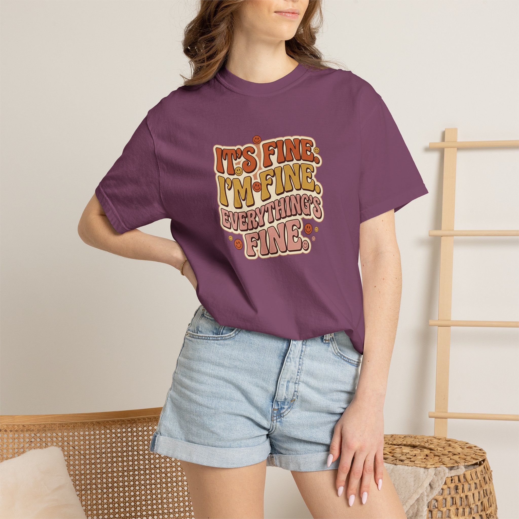Its Fine Im Fine Everythings Fine Tshirt, Retro Typography, 70s Vibe
