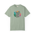 Beach Hair Dont Care TShirt | Tropical Sun, Hibiscus & Palm Leaves