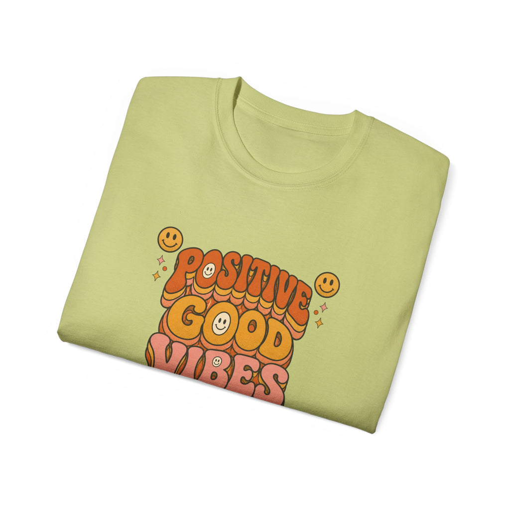 Positive Good Vibes shirt | Retro Smiley Typography Tee