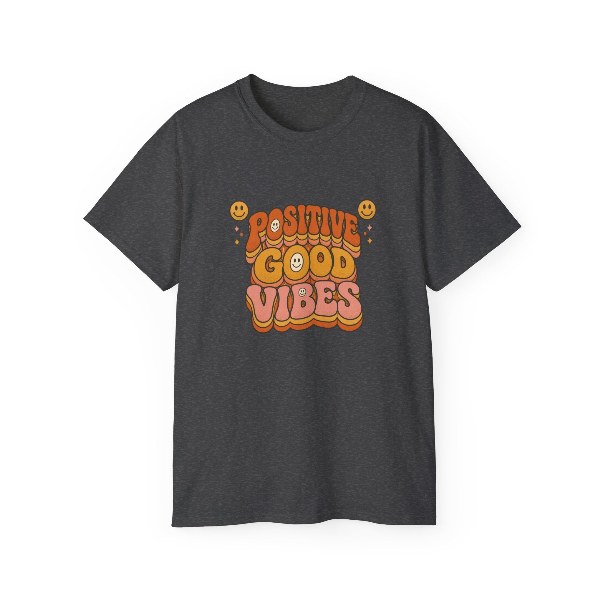 Positive Good Vibes shirt | Retro Smiley Typography Tee