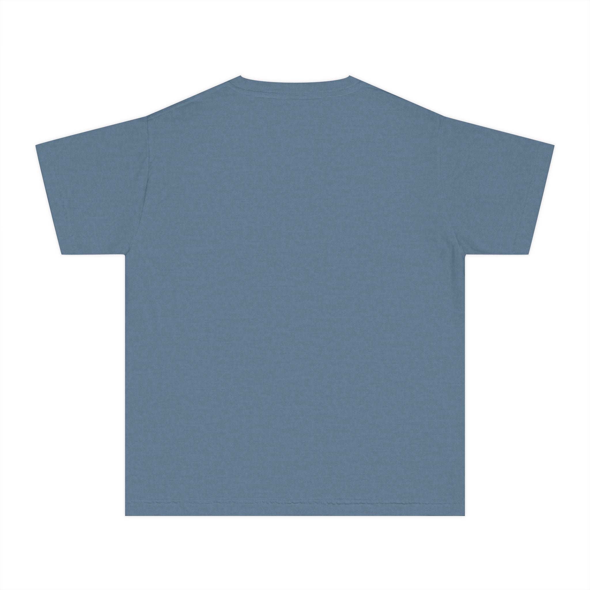 LOVE block letters with script overlay Youth Tee | pink text on charcoal