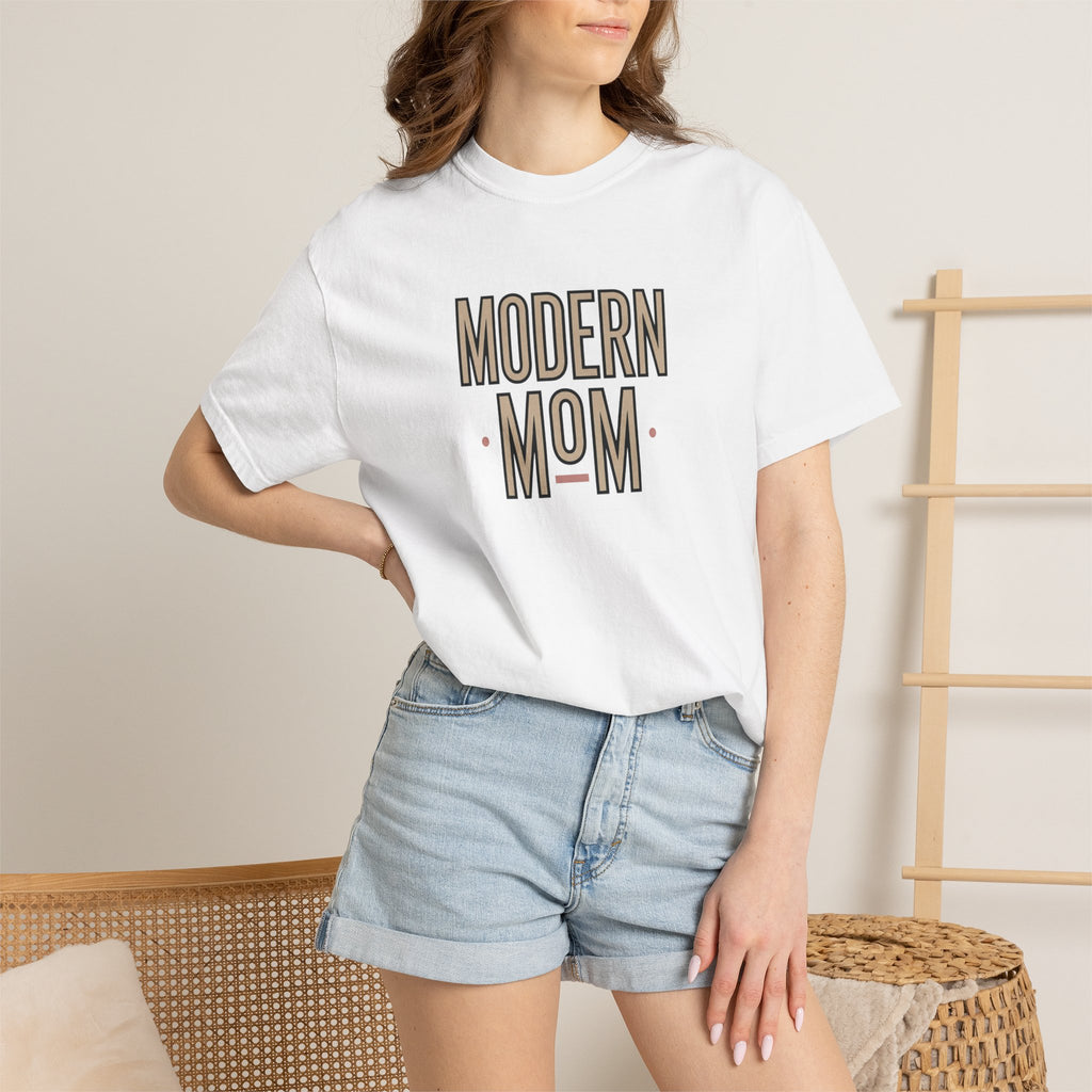 Modern Mom T-Shirt — Retro Block Letter Graphic Tee for Moms, Mother’s Day Gift