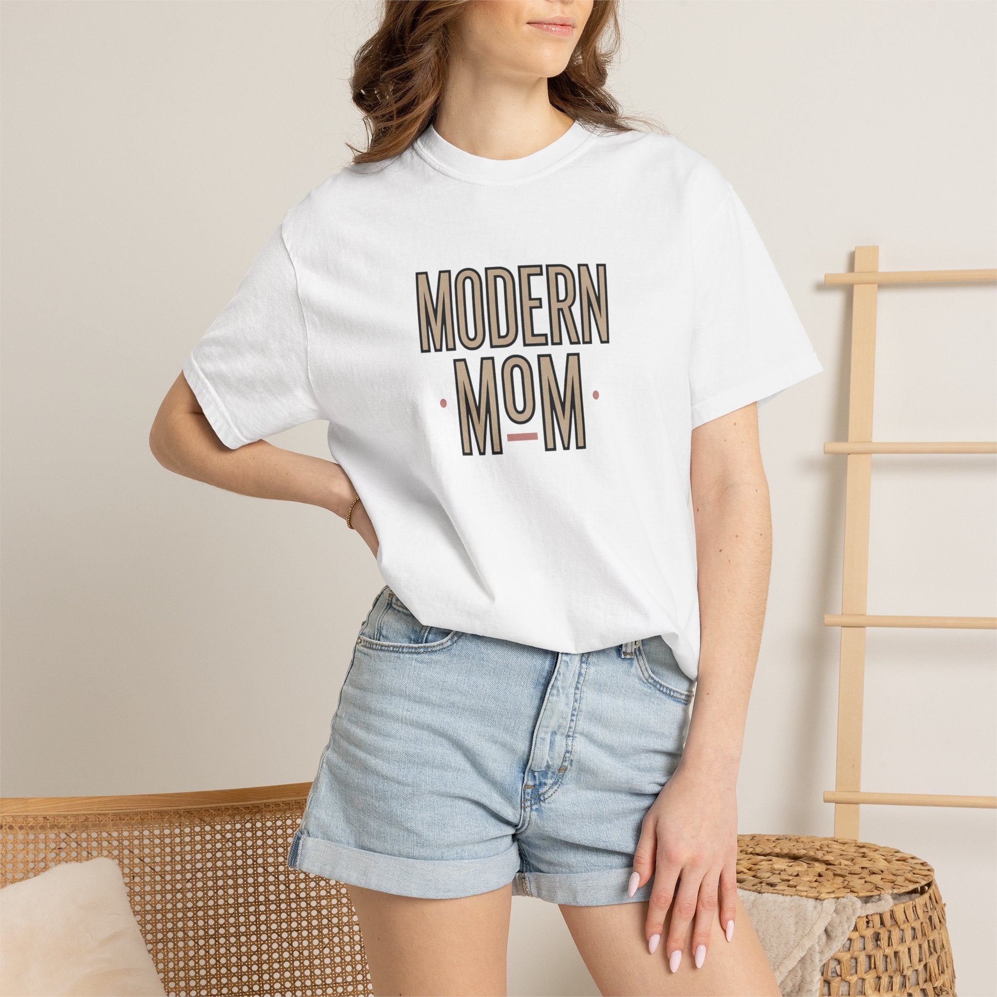 Modern Mom T-Shirt — Retro Block Letter Graphic Tee for Moms, Mother’s Day Gift