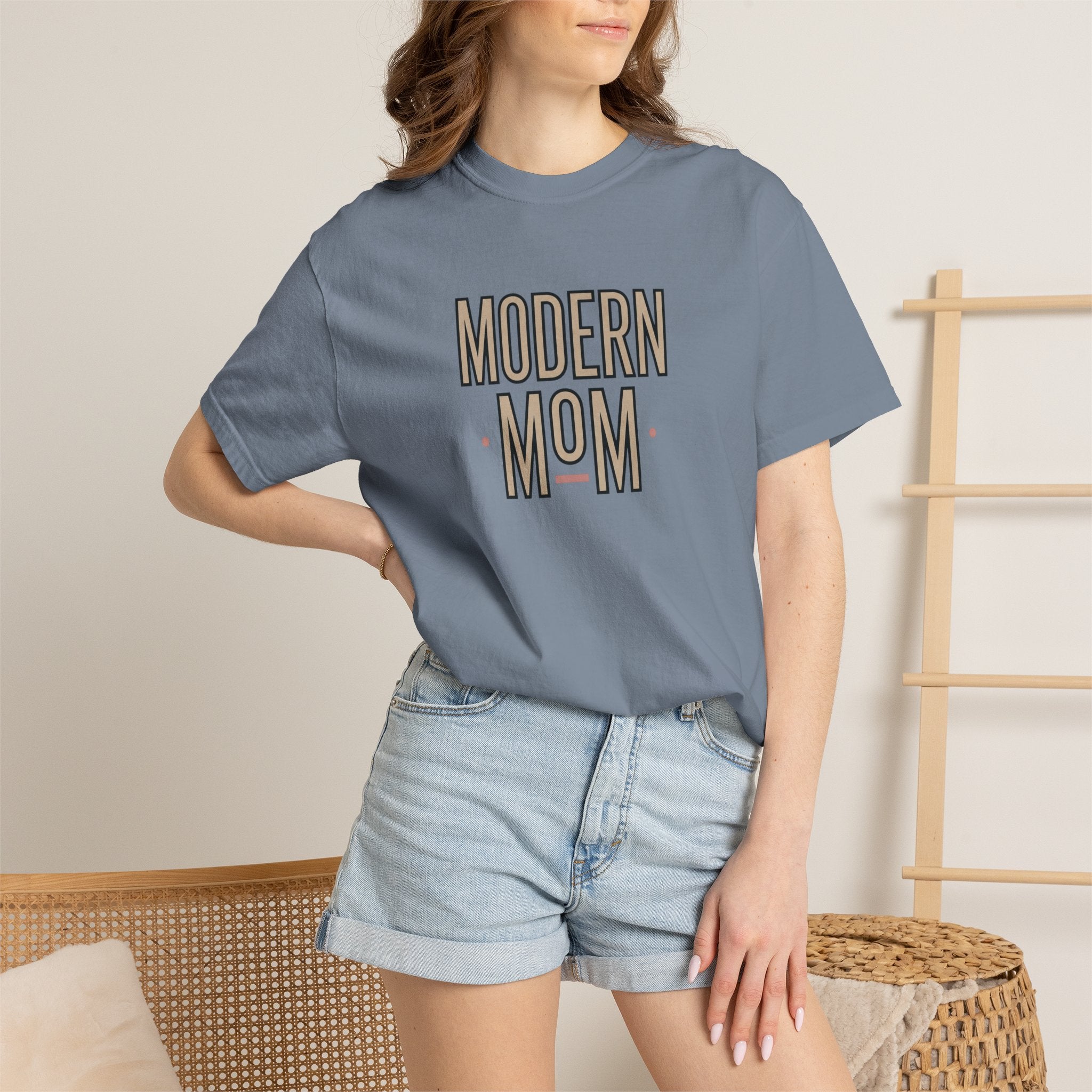 Modern Mom T-Shirt — Retro Block Letter Graphic Tee for Moms, Mother’s Day Gift