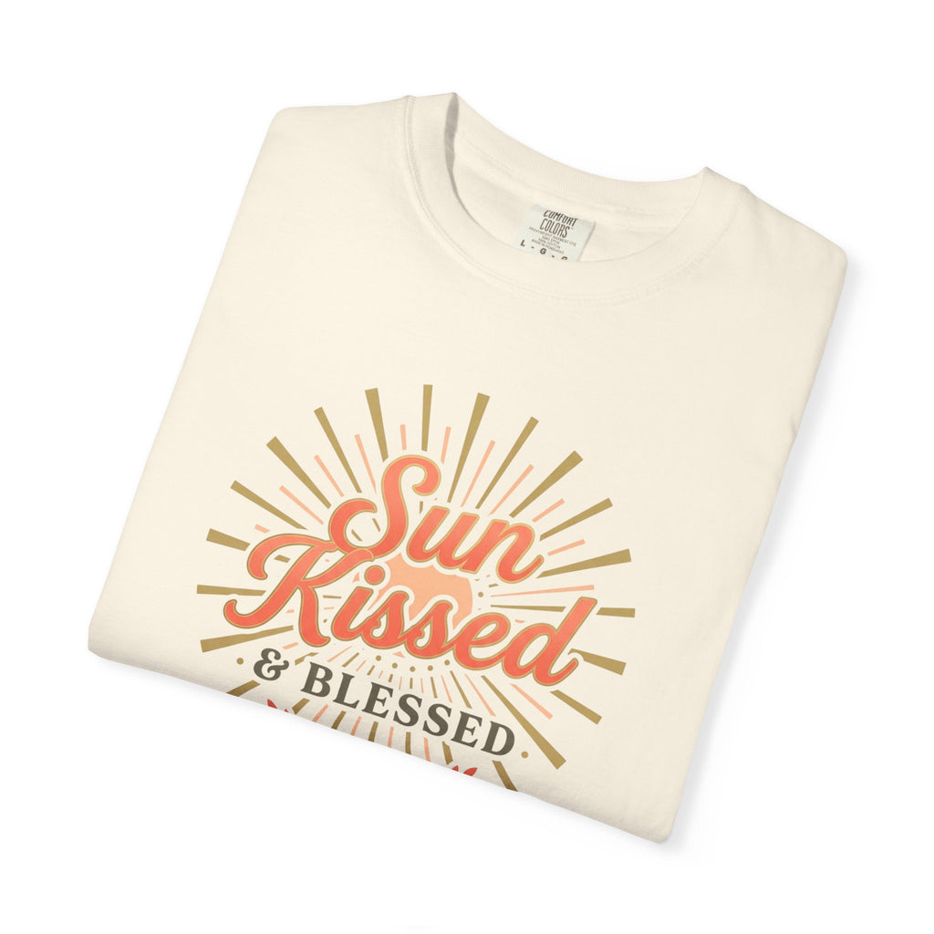 Sun Kissed & Blessed T-shirt | Vintage Sunburst Script Tee