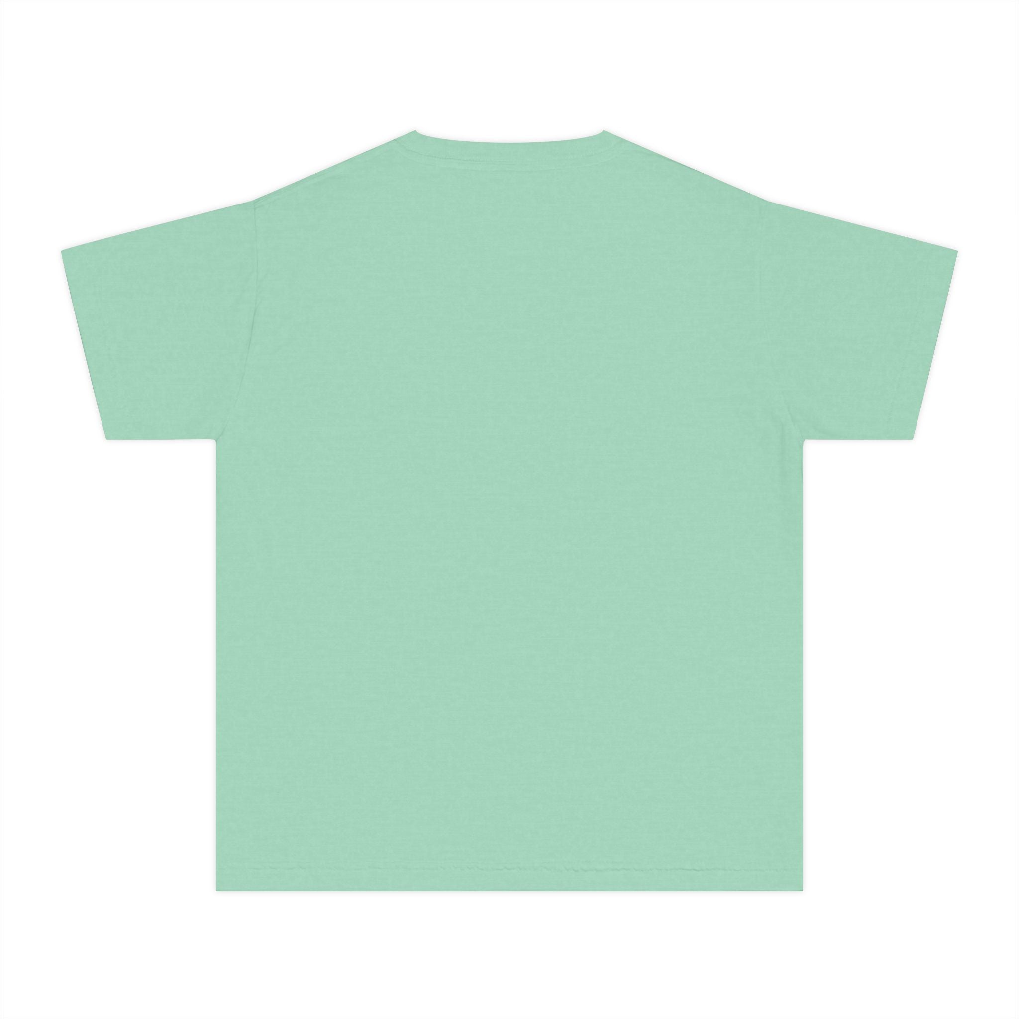 LOVE block letters with script overlay Youth Tee | pink text on charcoal