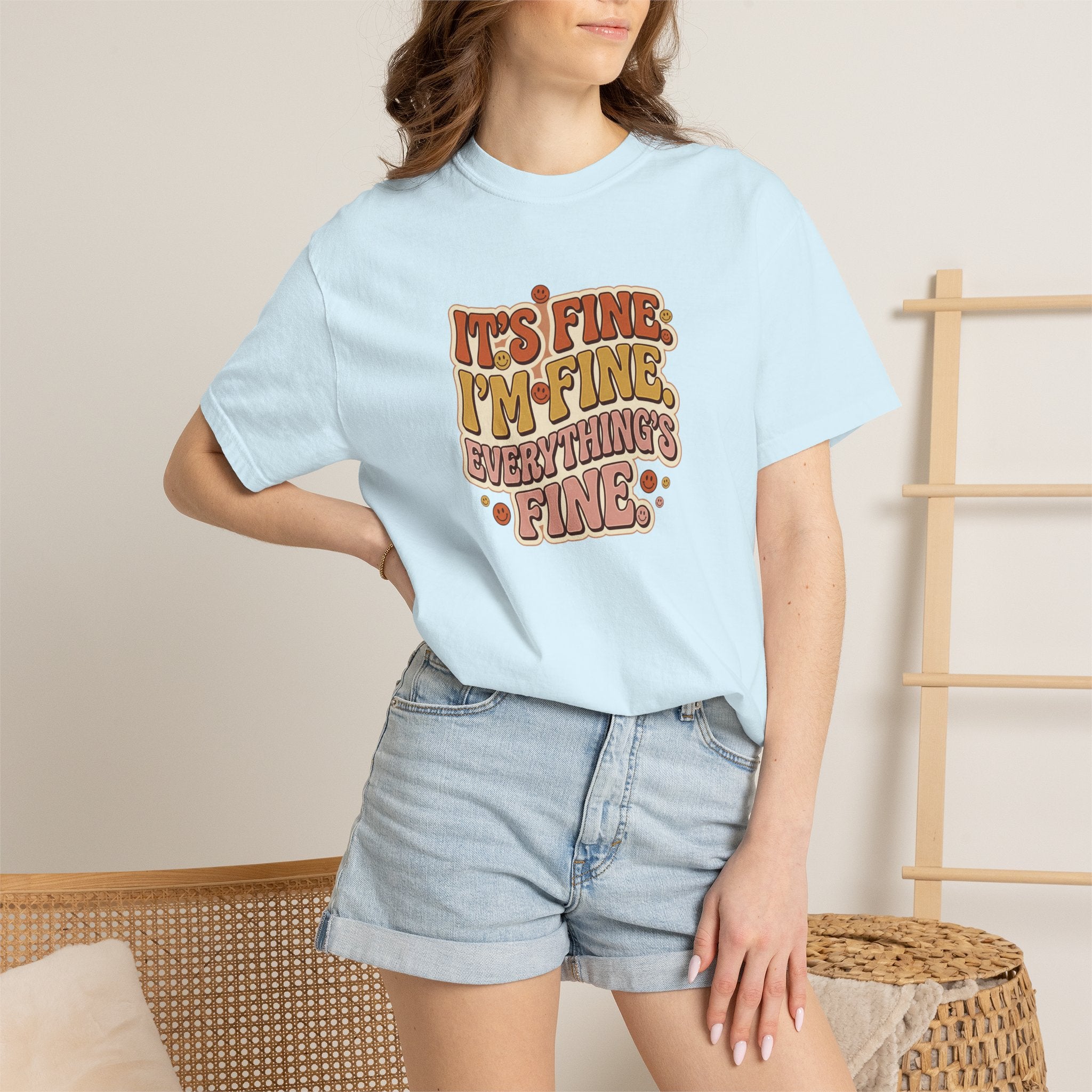 Its Fine Im Fine Everythings Fine Tshirt, Retro Typography, 70s Vibe