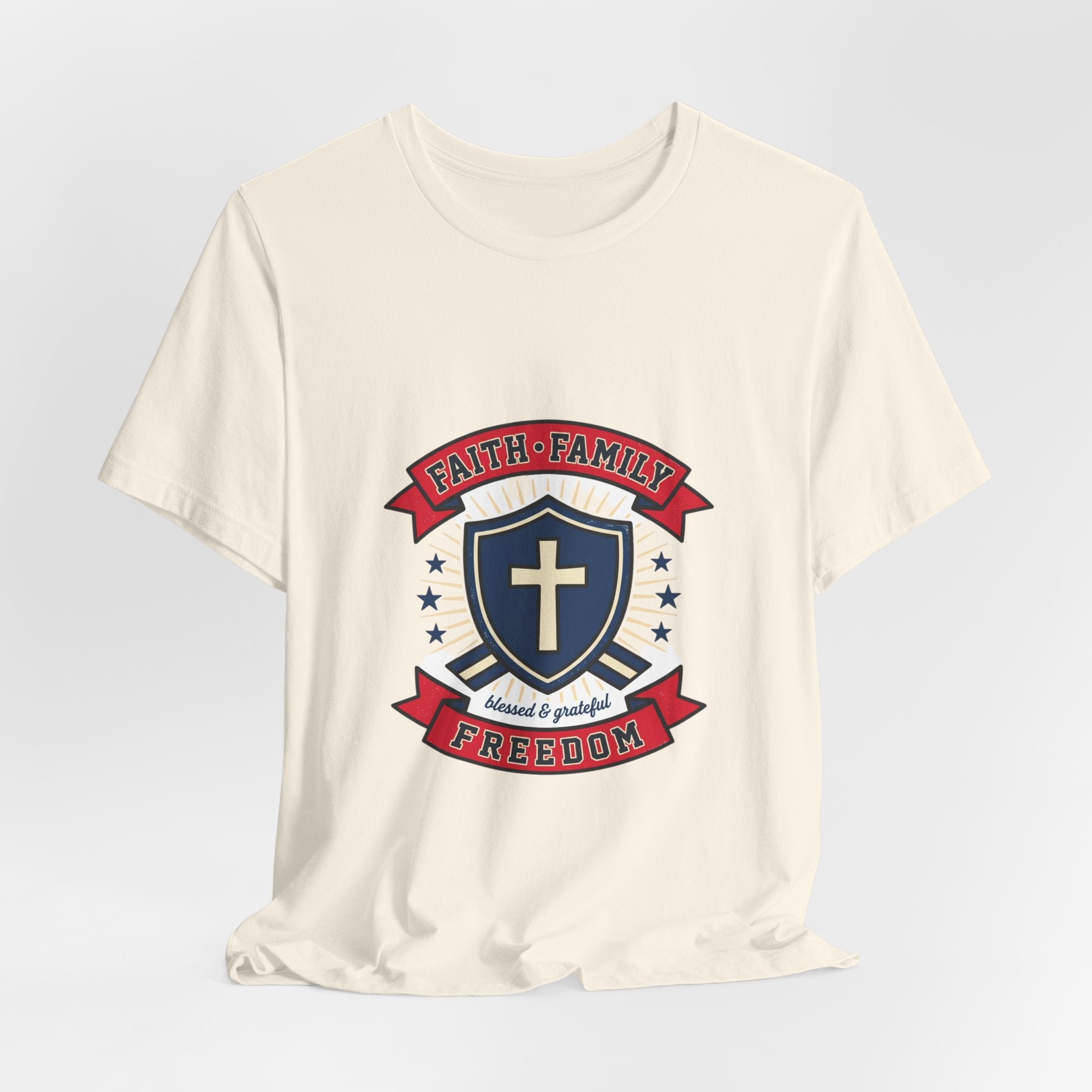 Faith Family Freedom Tee | Faith-based Patriotic, Vintage Americana July 4th