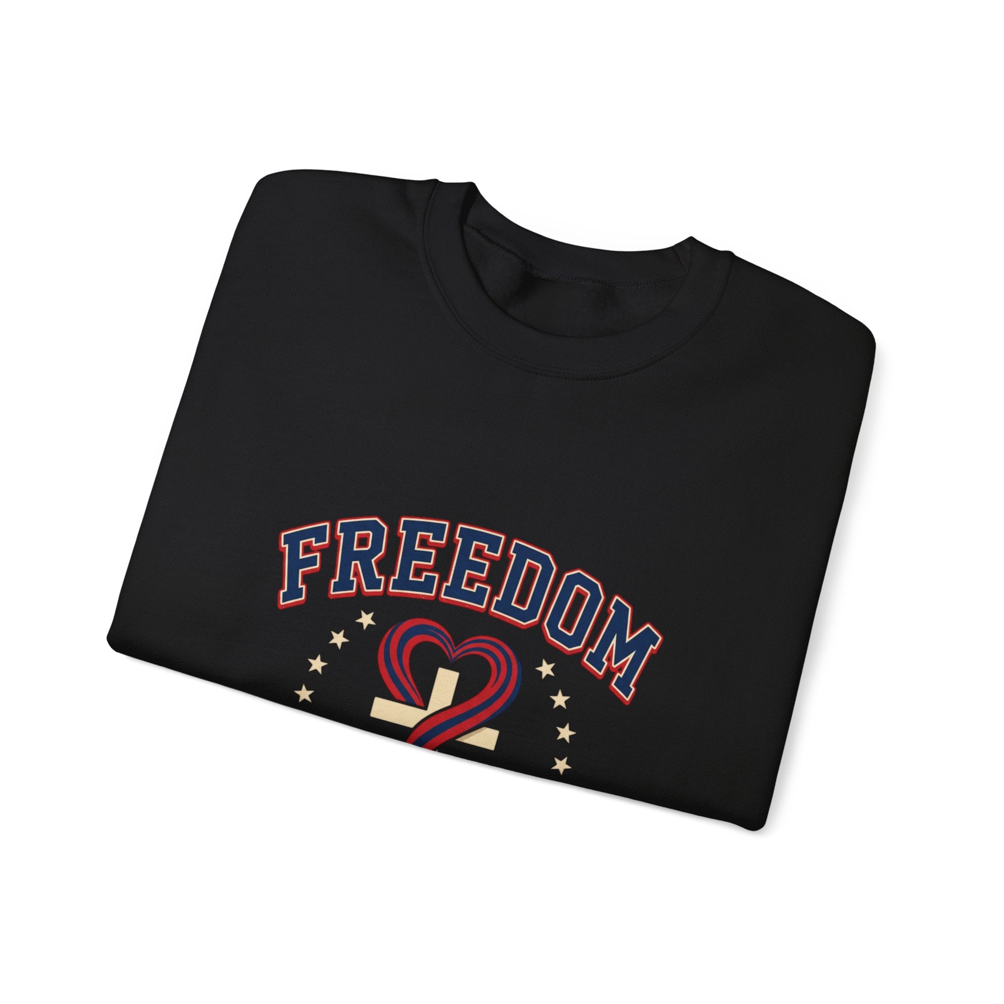 Freedom heart crewneck sweatshirt | faith-based patriotic, vintage Americana