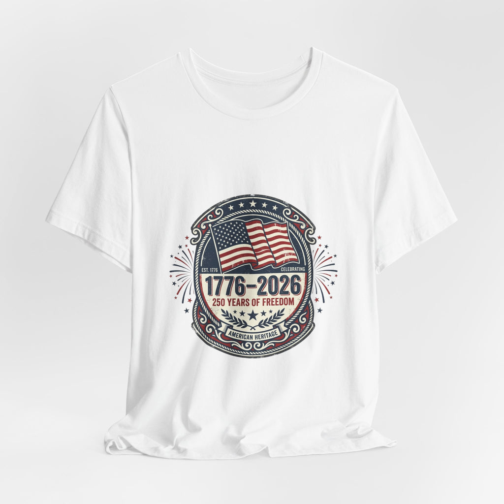 1776-2026 Liberty Emblem T-Shirt | Faith-Based Patriotic, Vintage Americana