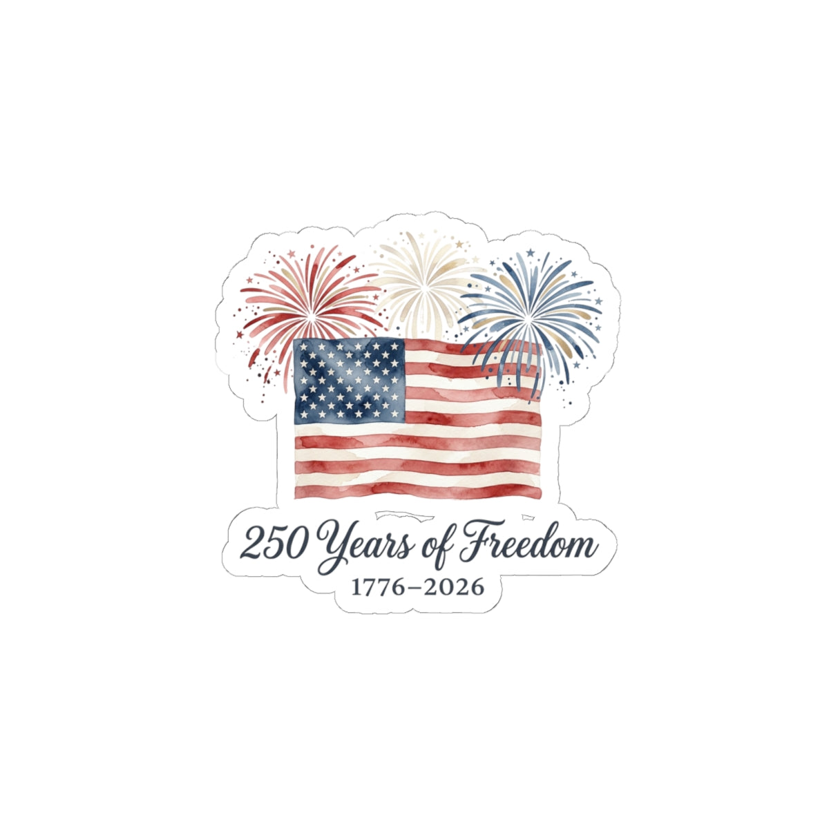 250 Years of Freedom Sticker | patriotic, faith-based July 4th vintage Americana