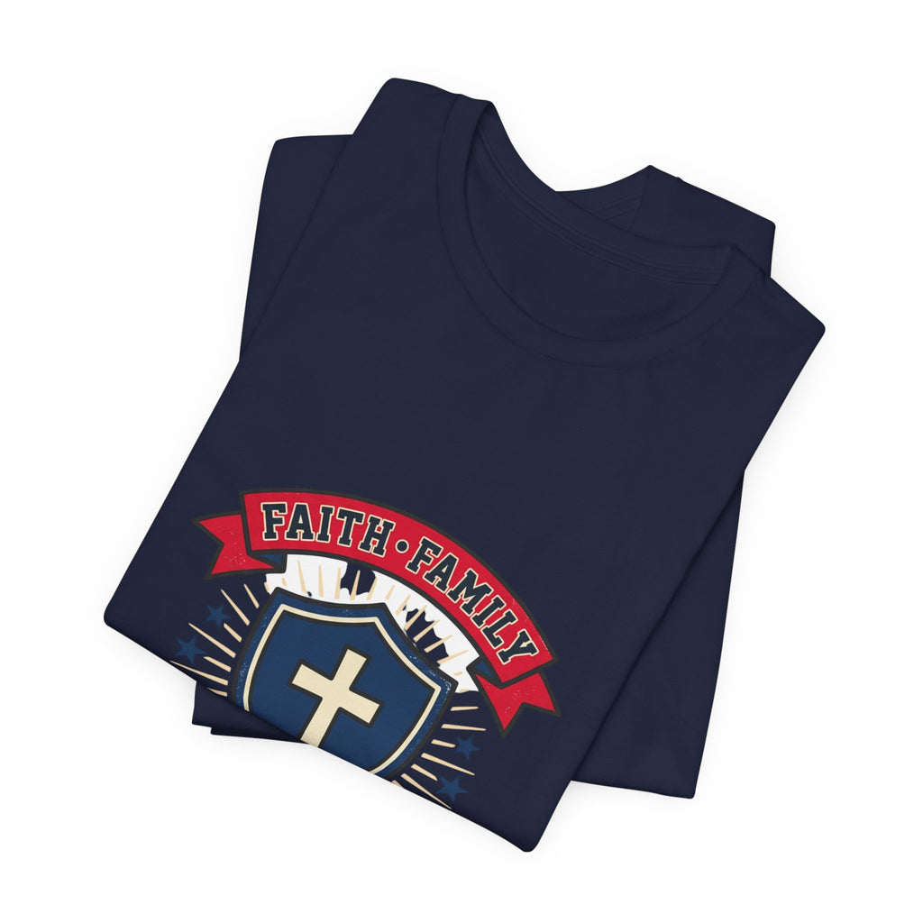 Faith Family Freedom Tee | Faith-based Patriotic, Vintage Americana July 4th