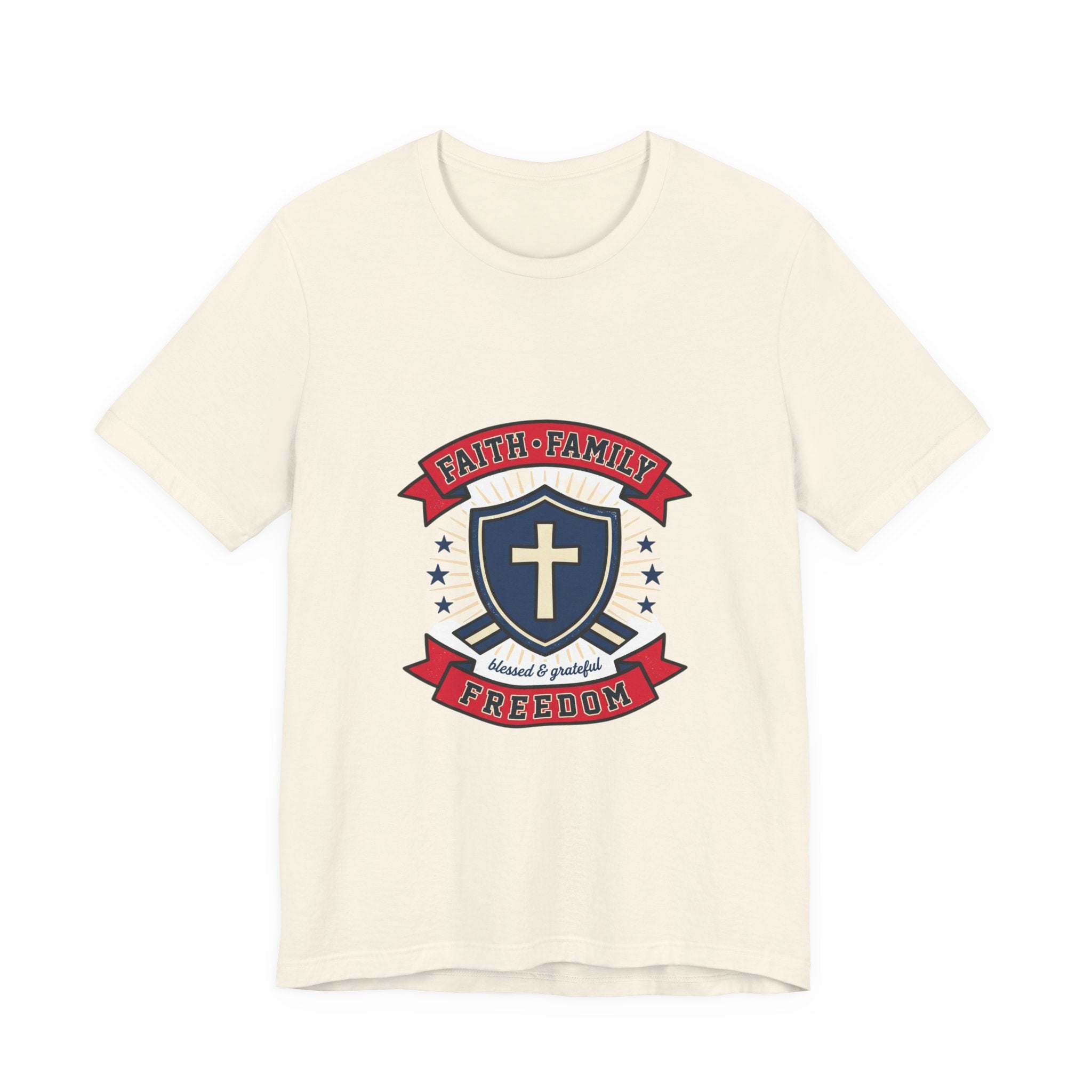Faith Family Freedom Tee | Faith-based Patriotic, Vintage Americana July 4th
