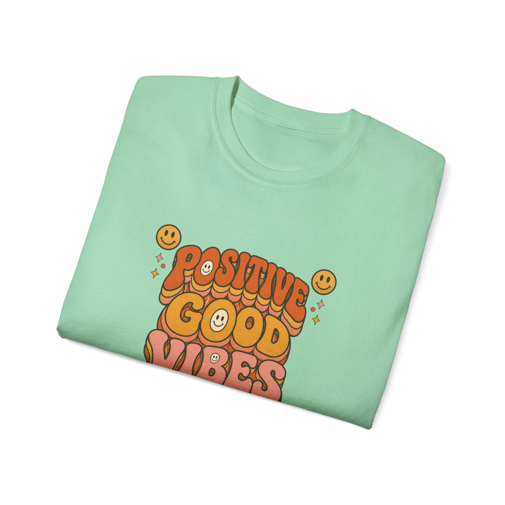 Positive Good Vibes shirt | Retro Smiley Typography Tee