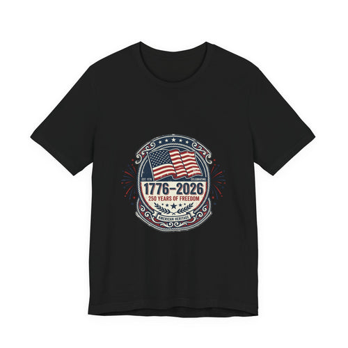 1776-2026 Liberty Emblem T-Shirt | Faith-Based Patriotic, Vintage Americana