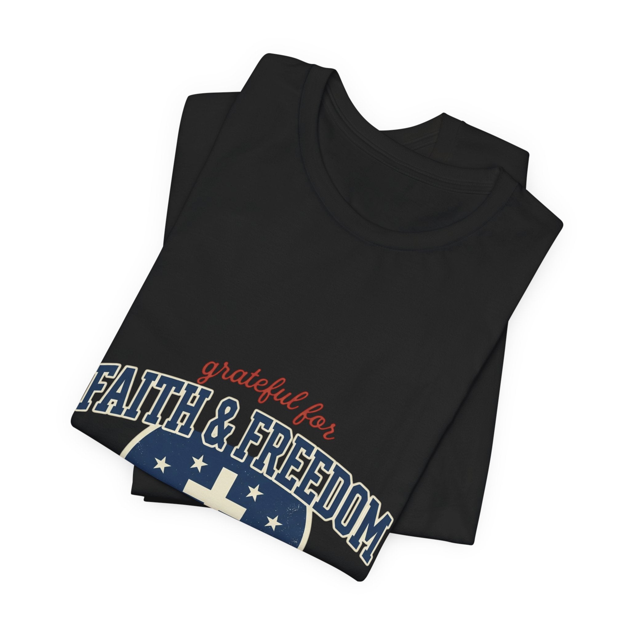 Faith & Freedom heart cross T-Shirt | Patriotic, Faith-based July 4th vintage Americana