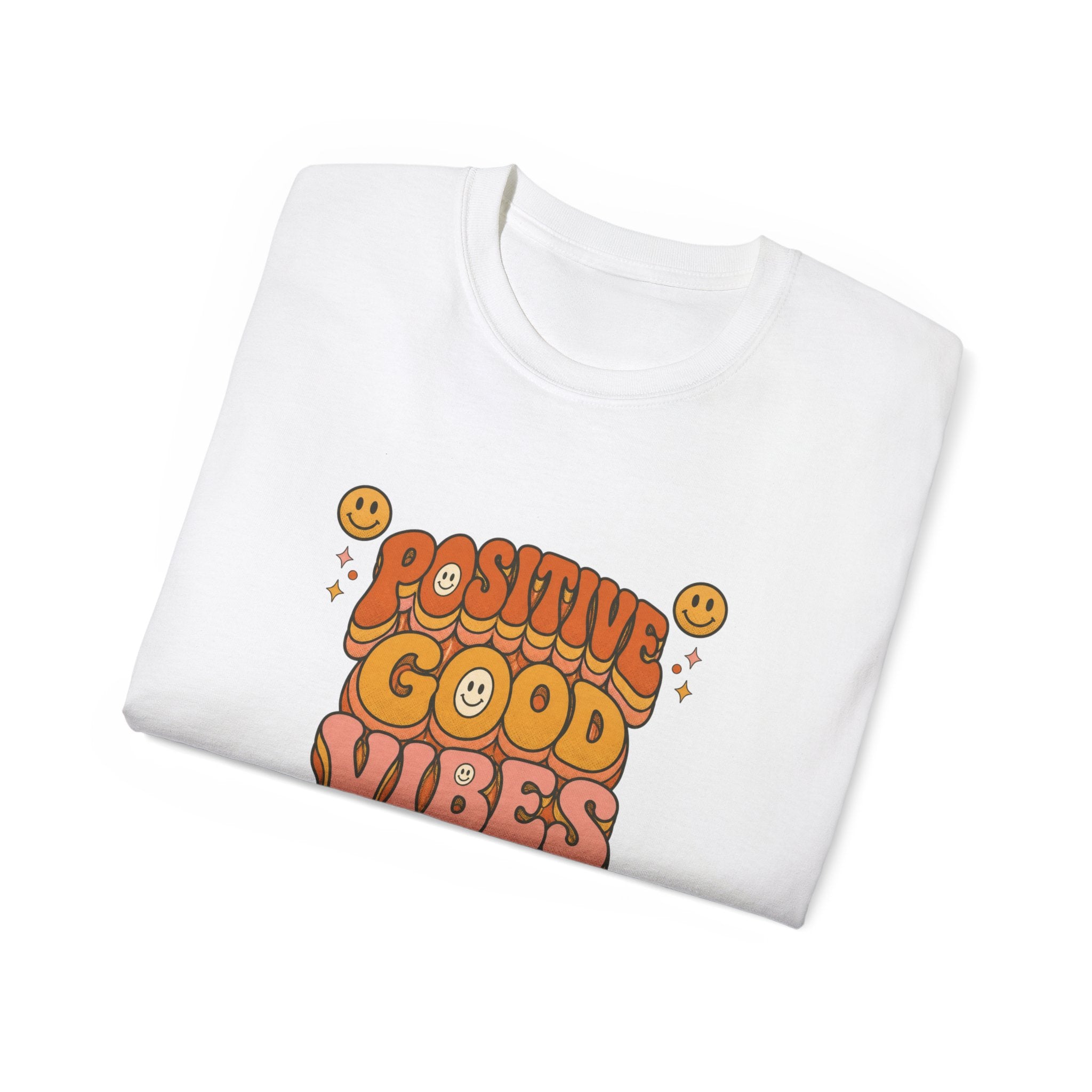 Positive Good Vibes shirt | Retro Smiley Typography Tee