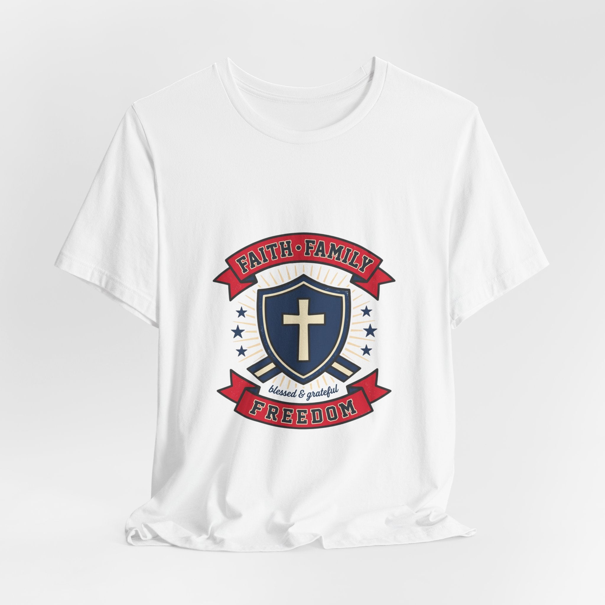 Faith Family Freedom Tee | Faith-based Patriotic, Vintage Americana July 4th
