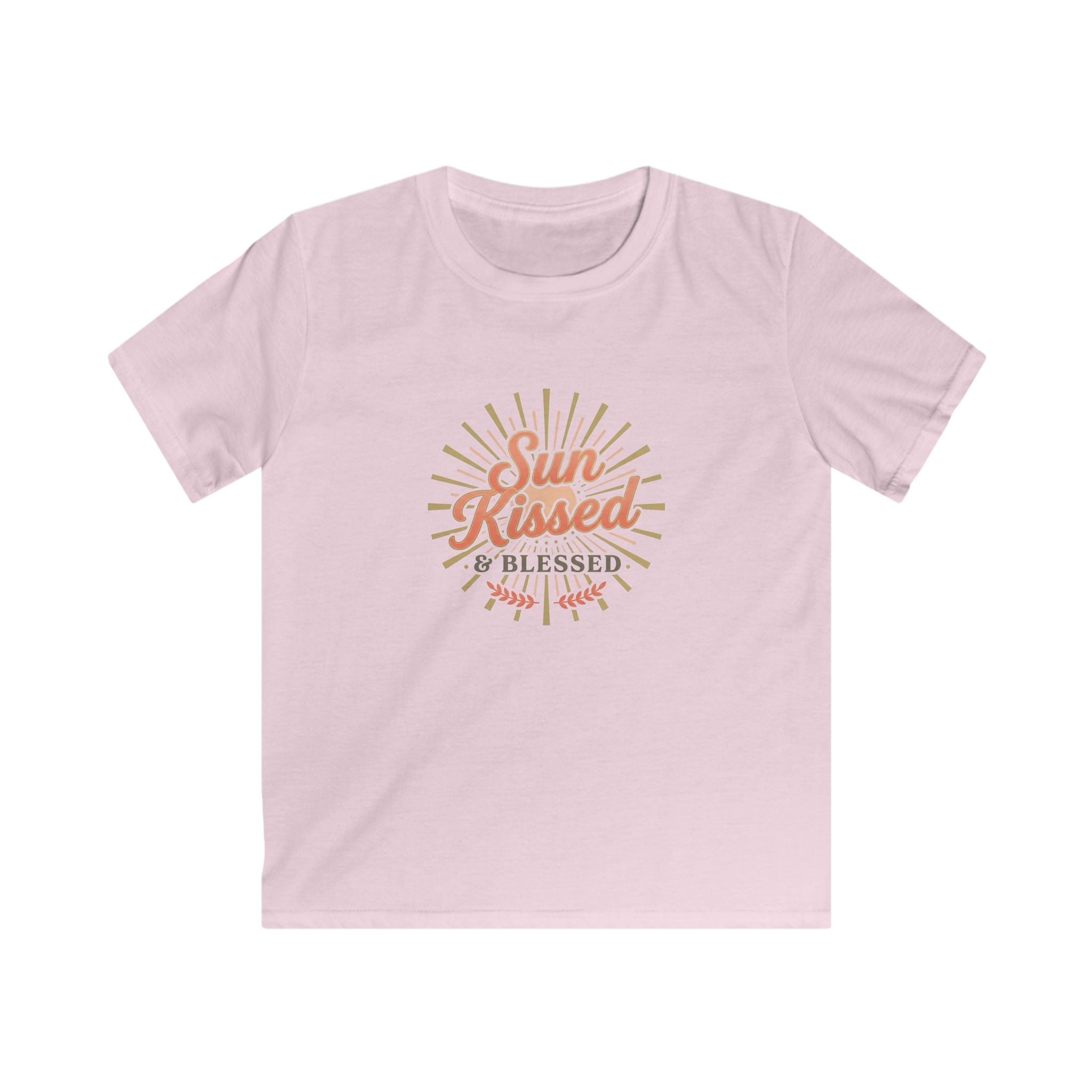 Kids T-Shirt — "Sun Kissed & Blessed" Retro Sunrise Tee
