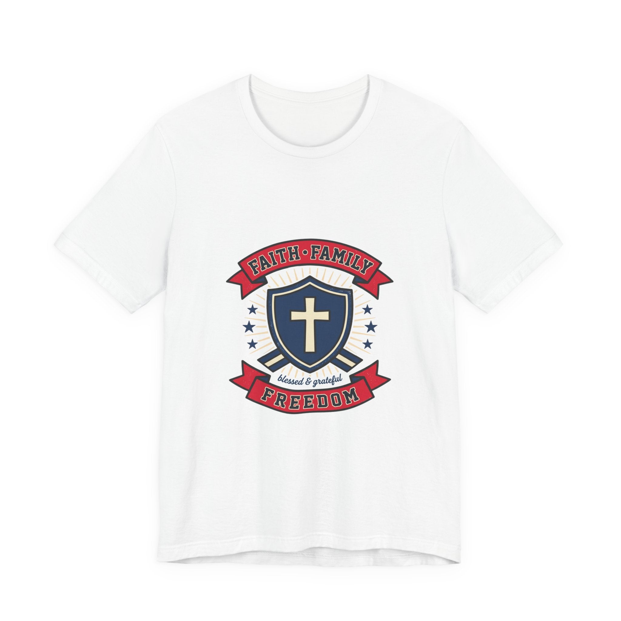 Faith Family Freedom Tee | Faith-based Patriotic, Vintage Americana July 4th