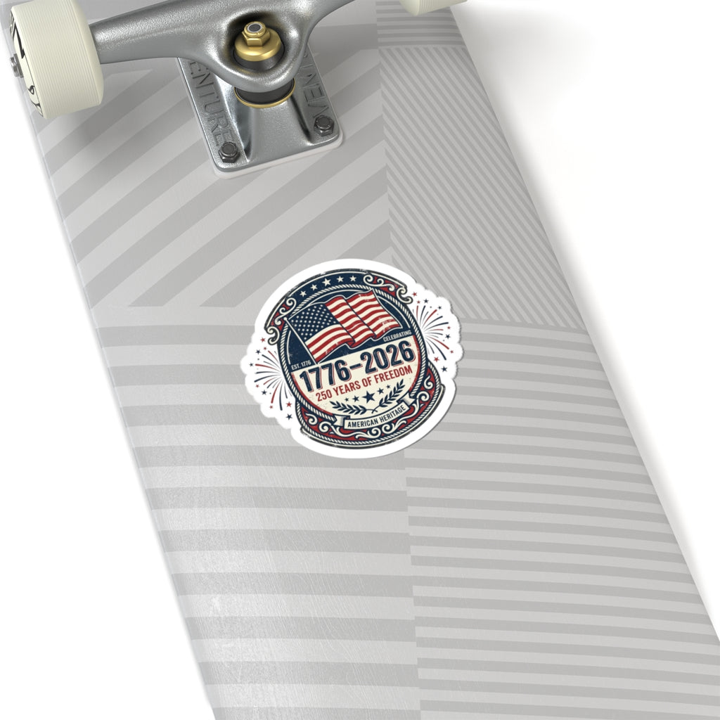 Patriotic Faith-Based Flag Sticker | 4th of July, Vintage Americana