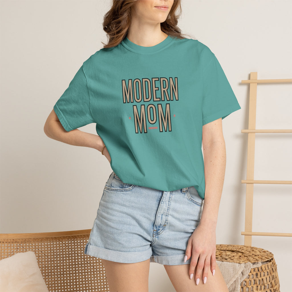 Modern Mom T-Shirt — Retro Block Letter Graphic Tee for Moms, Mother’s Day Gift
