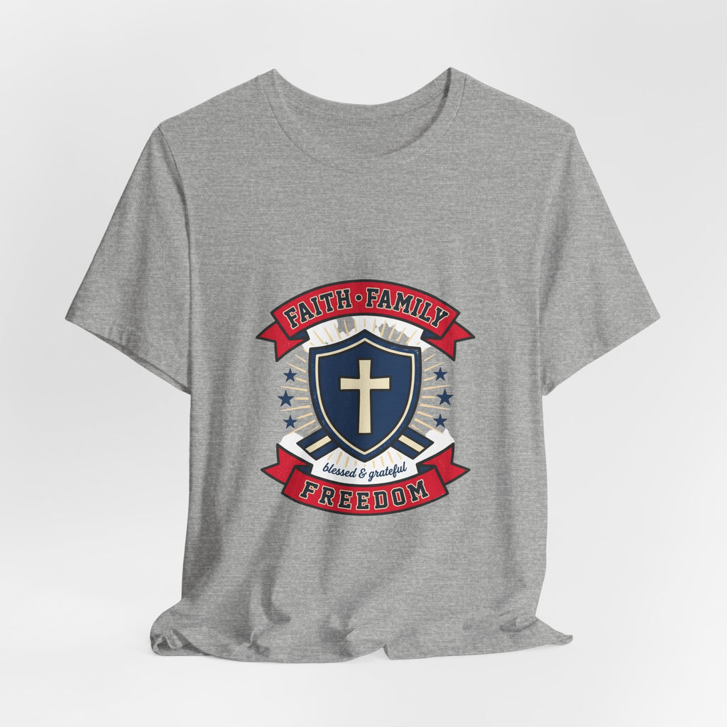 Faith Family Freedom Tee | Faith-based Patriotic, Vintage Americana July 4th