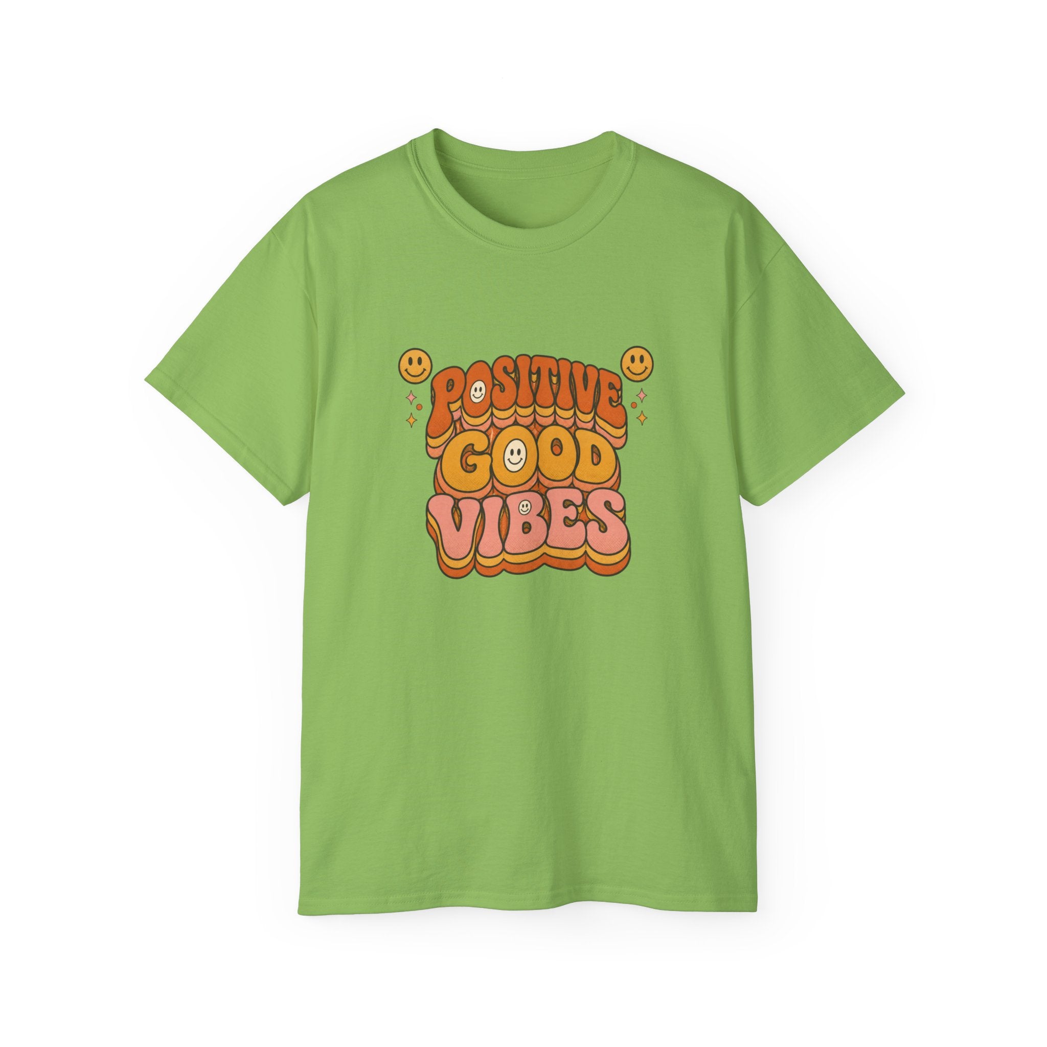 Positive Good Vibes shirt | Retro Smiley Typography Tee