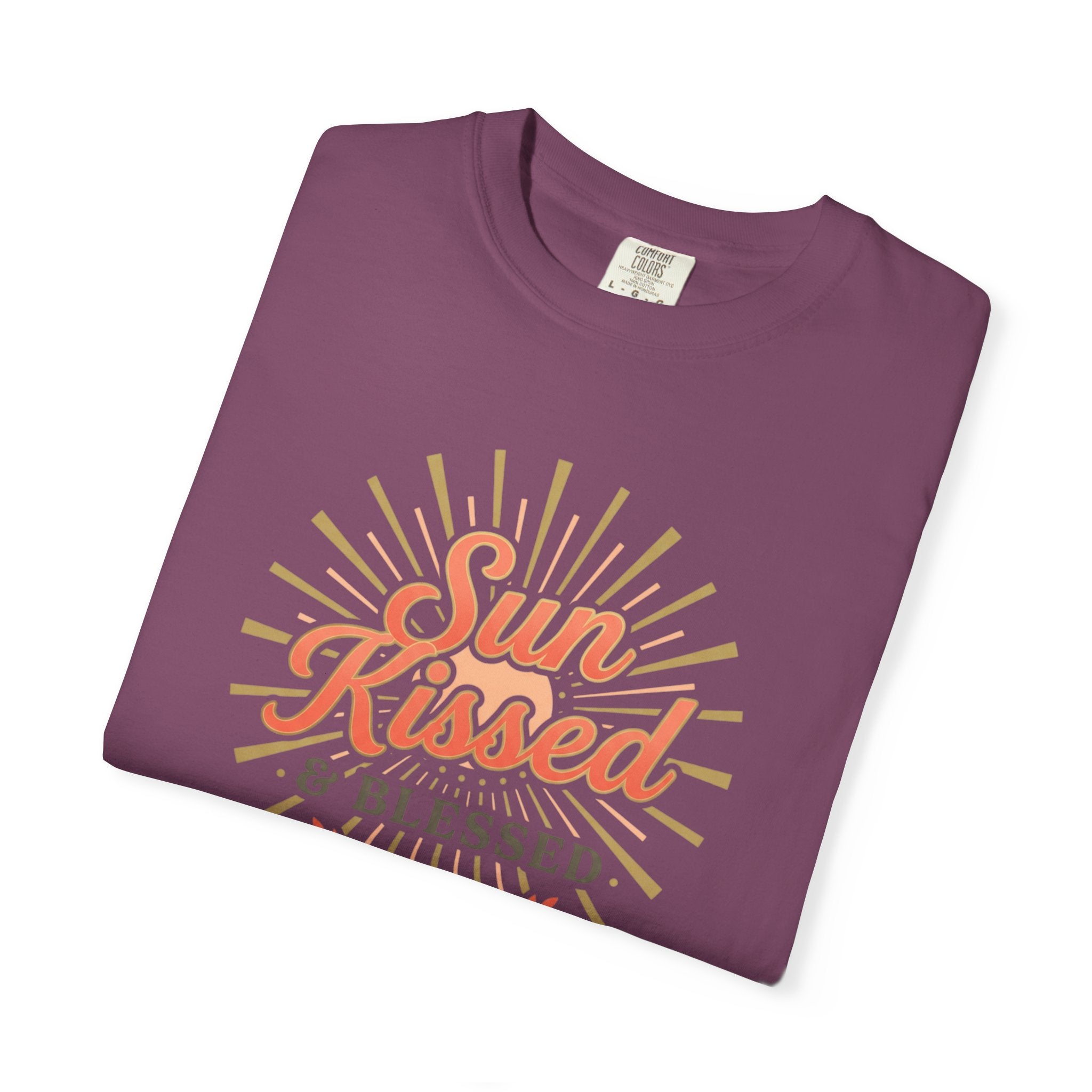 Sun Kissed & Blessed T-shirt | Vintage Sunburst Script Tee
