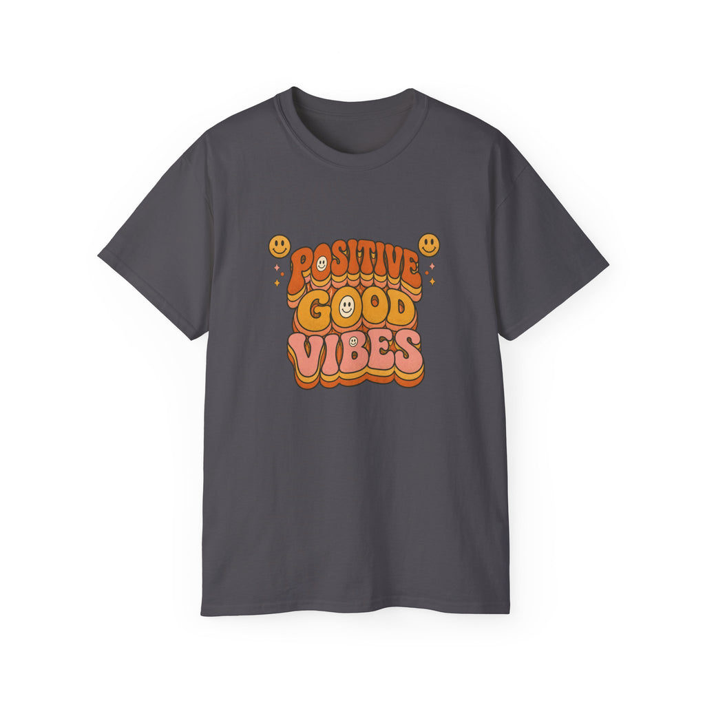 Positive Good Vibes shirt | Retro Smiley Typography Tee