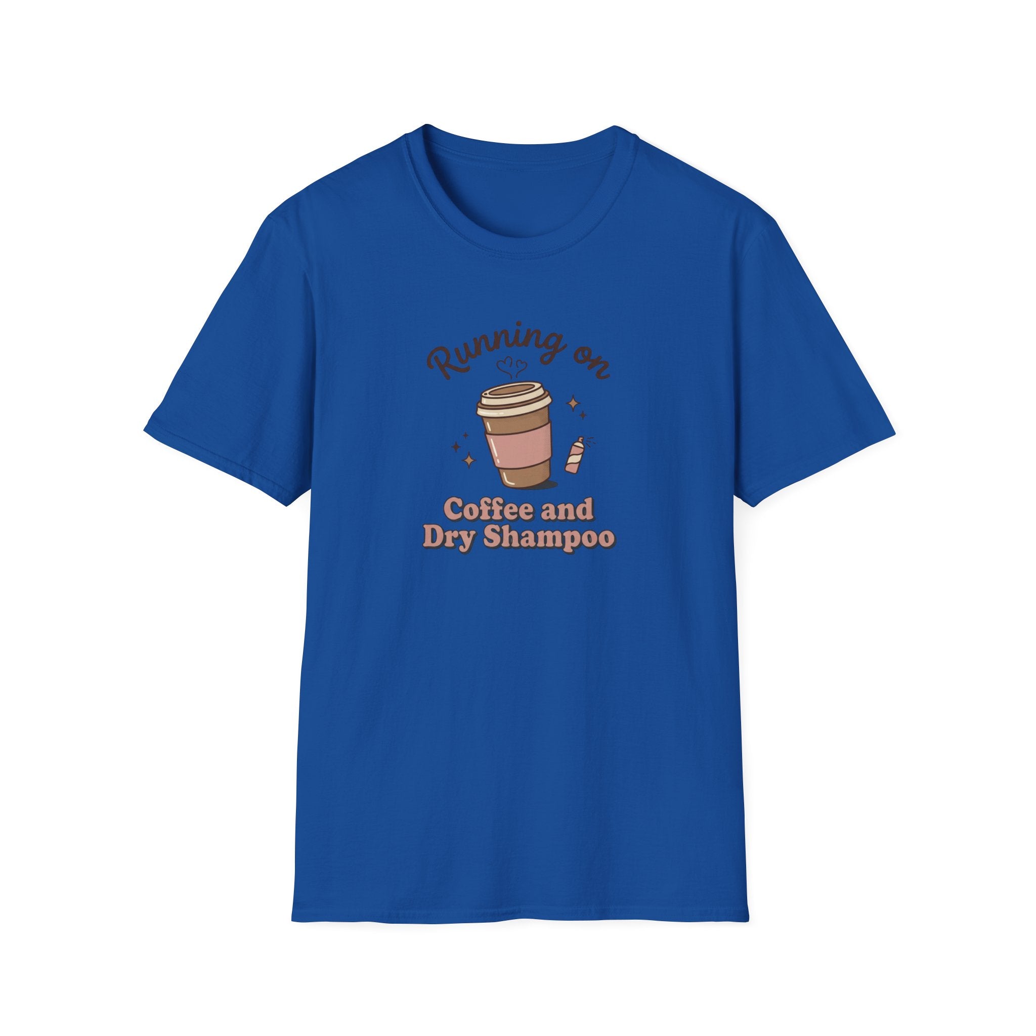 Running on Coffee and Dry Shampoo T-Shirt | Coffee Cup Graphic Tee