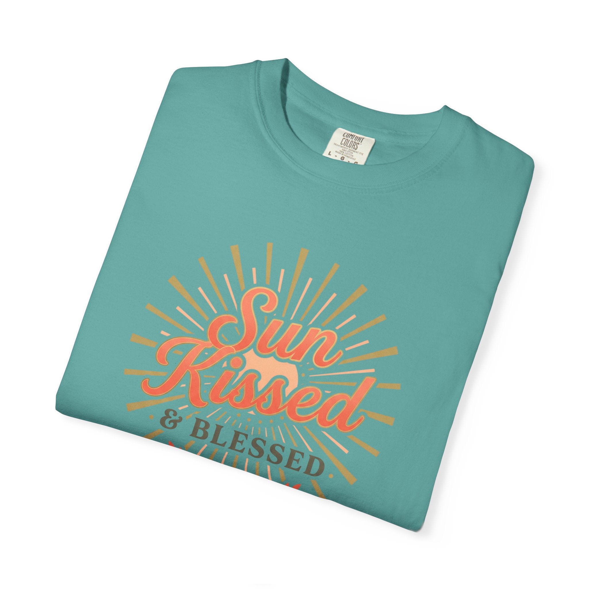 Sun Kissed & Blessed T-shirt | Vintage Sunburst Script Tee