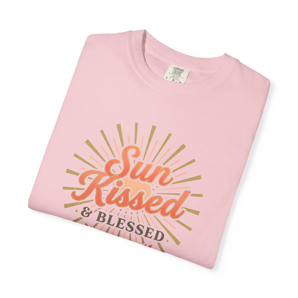 Sun Kissed & Blessed T-shirt | Vintage Sunburst Script Tee