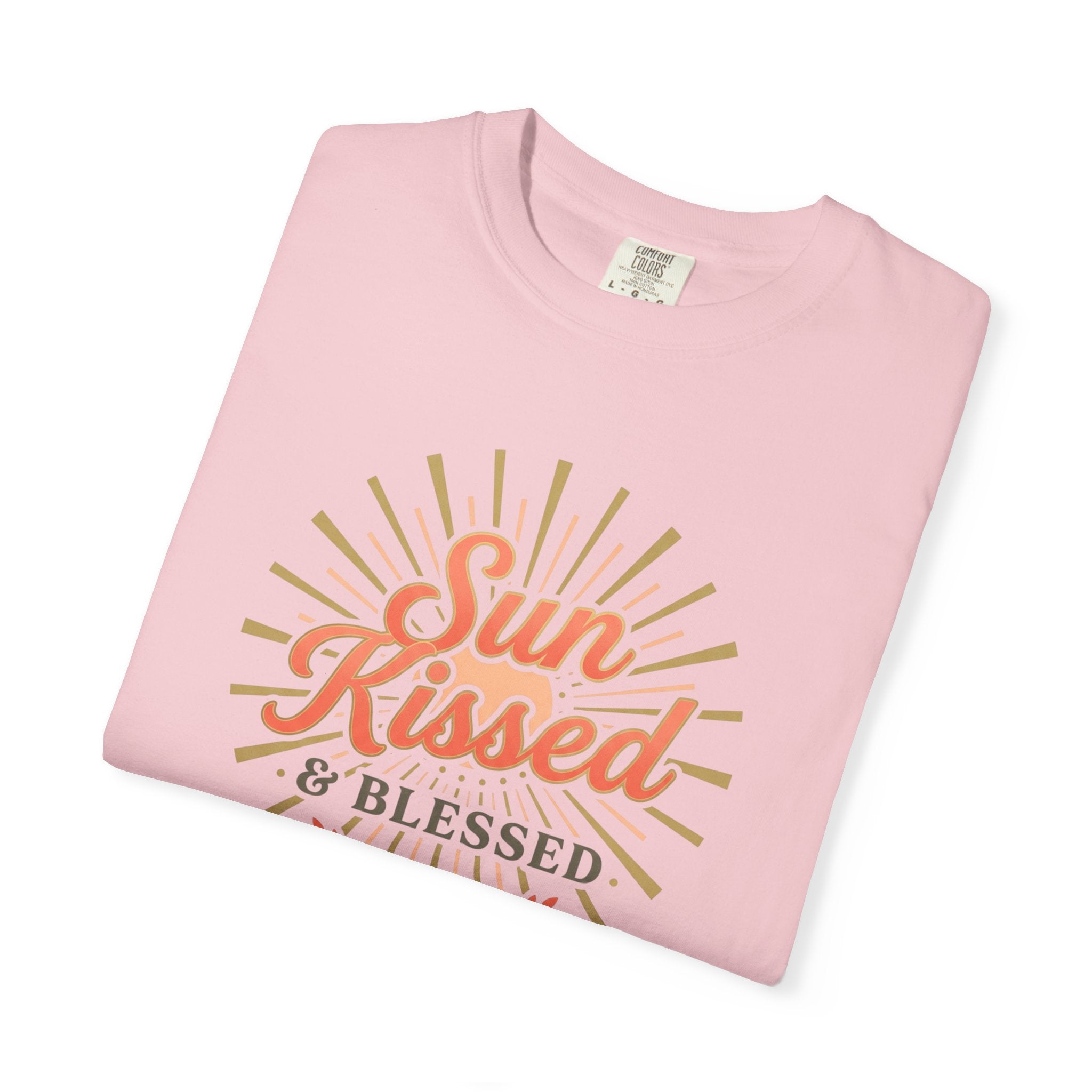 Sun Kissed & Blessed T-shirt | Vintage Sunburst Script Tee