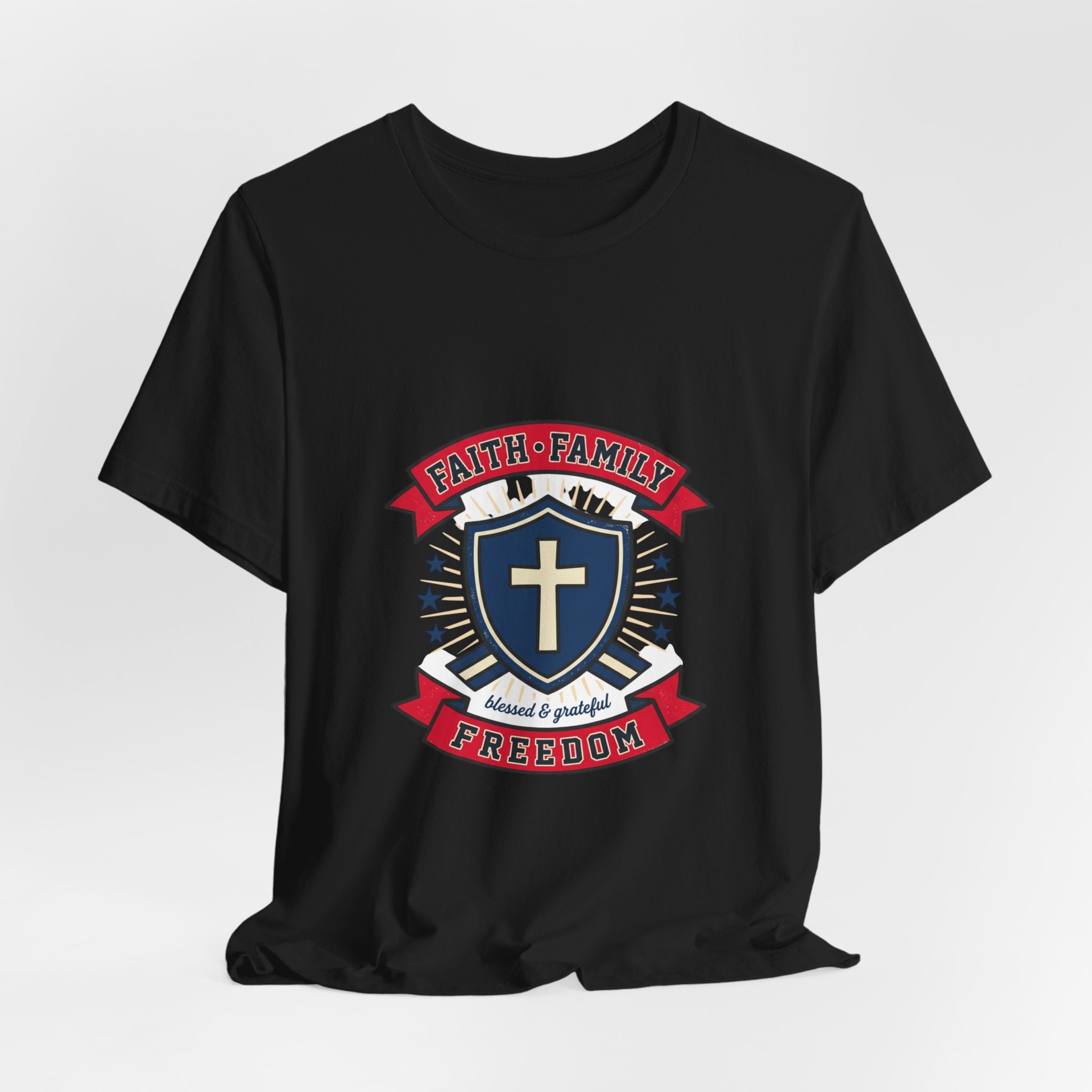 Faith Family Freedom Tee | Faith-based Patriotic, Vintage Americana July 4th