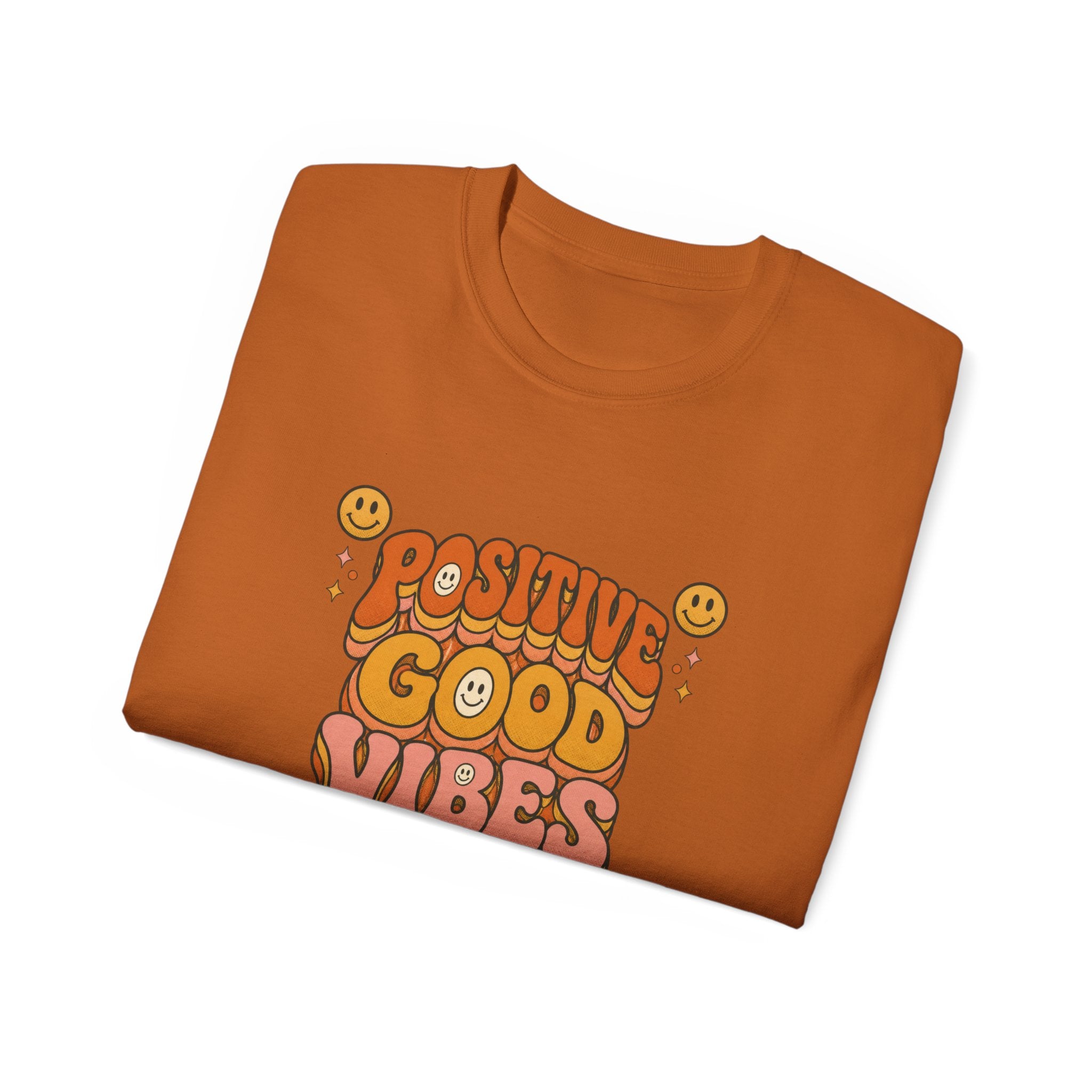 Positive Good Vibes shirt | Retro Smiley Typography Tee