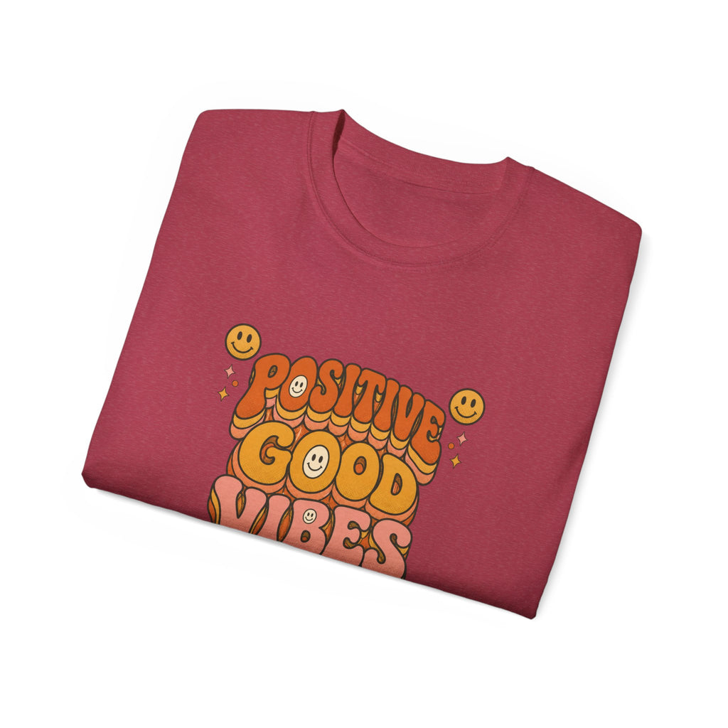 Positive Good Vibes shirt | Retro Smiley Typography Tee