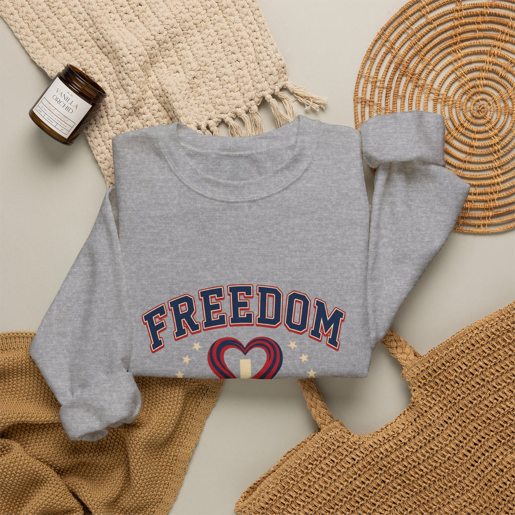 Freedom heart crewneck sweatshirt | faith-based patriotic, vintage Americana