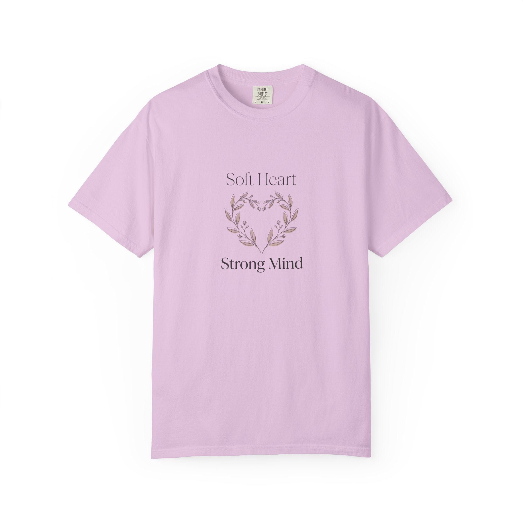 Soft Heart Strong Mind T-shirt | Laurel Wreath Botanical Graphic