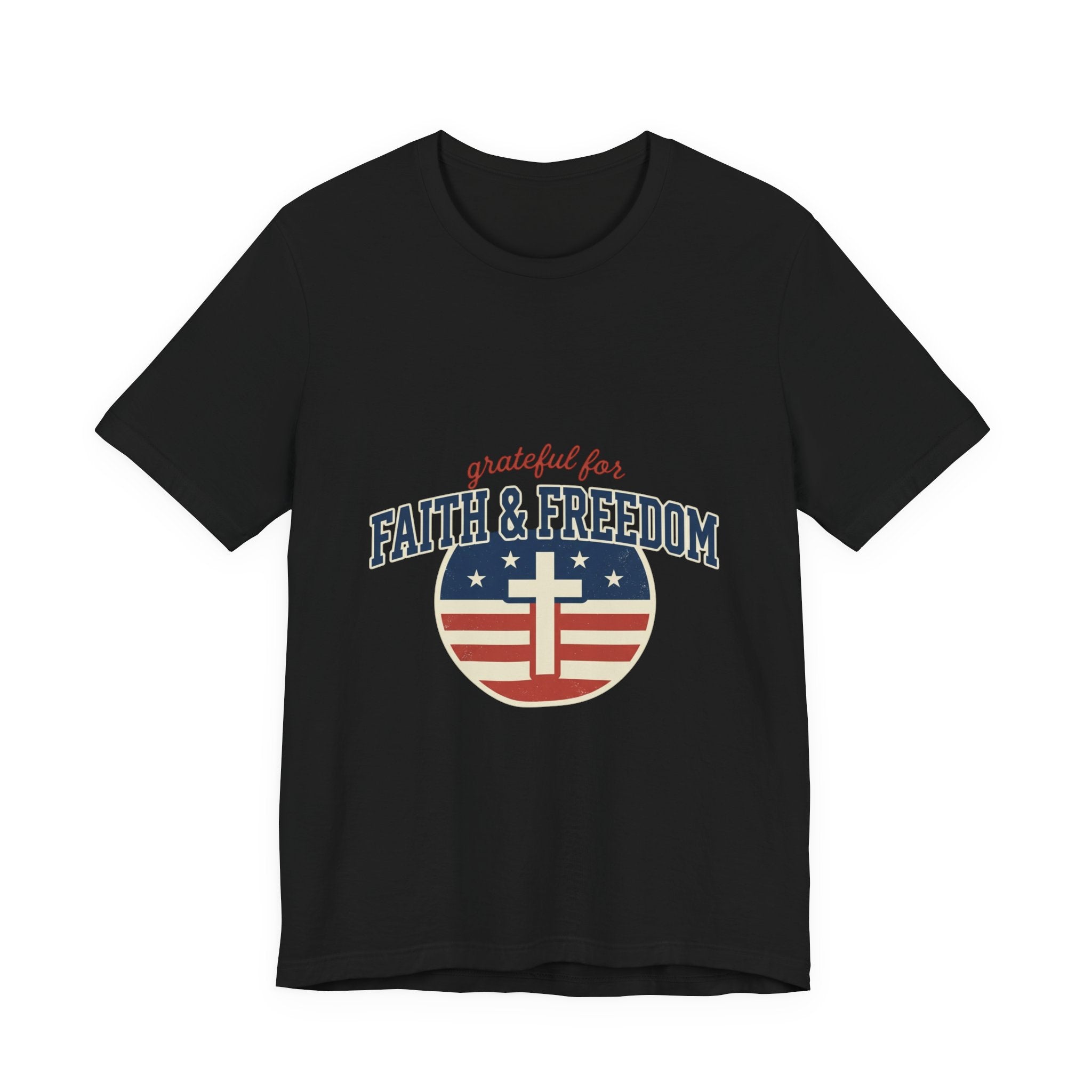 Faith & Freedom heart cross T-Shirt | Patriotic, Faith-based July 4th vintage Americana