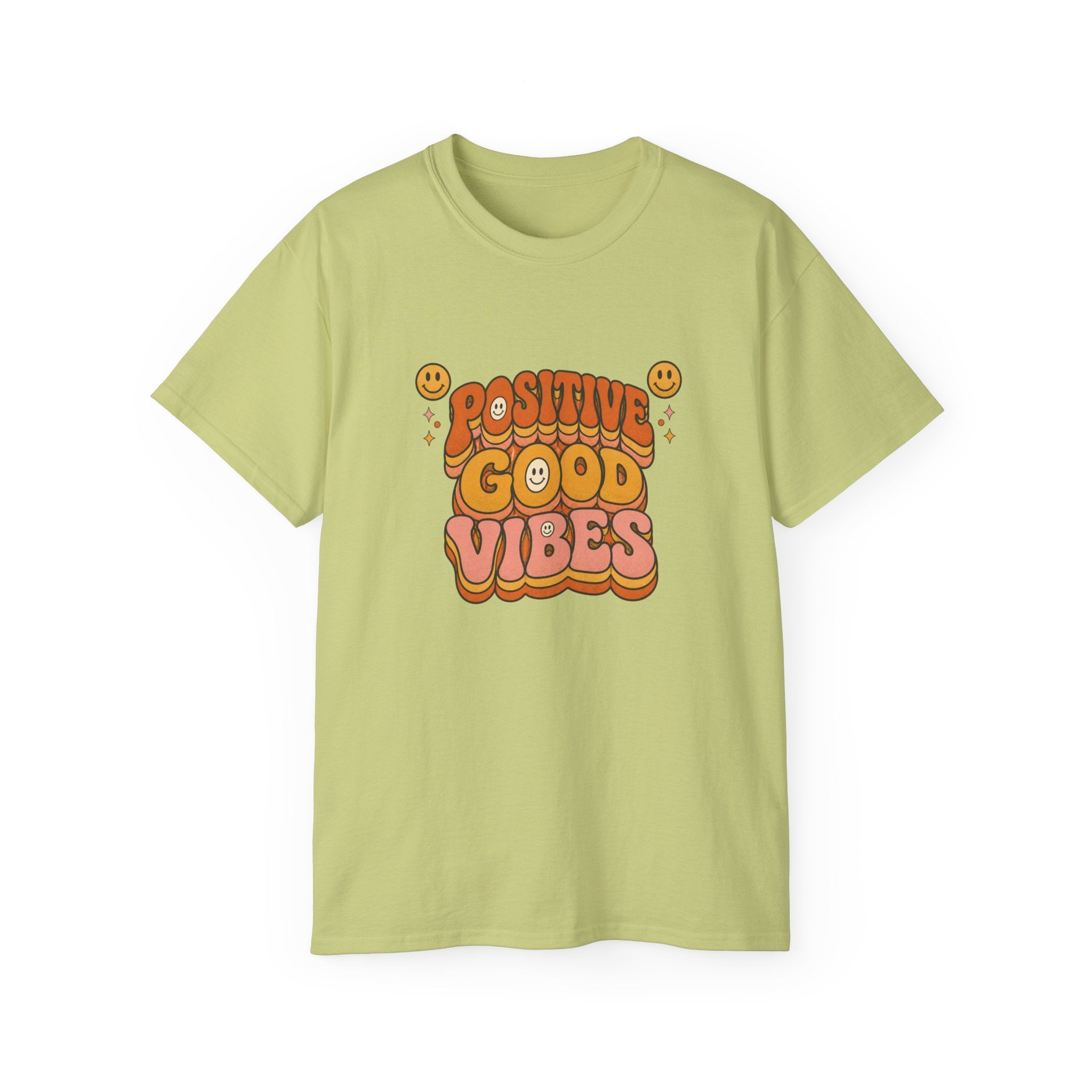 Positive Good Vibes shirt | Retro Smiley Typography Tee