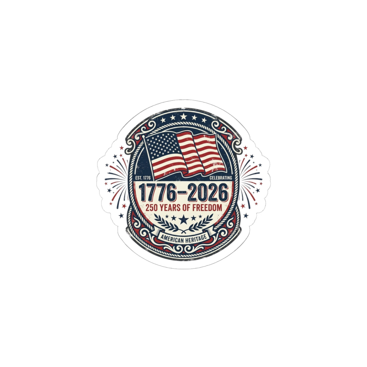 Patriotic Faith-Based Flag Sticker | 4th of July, Vintage Americana