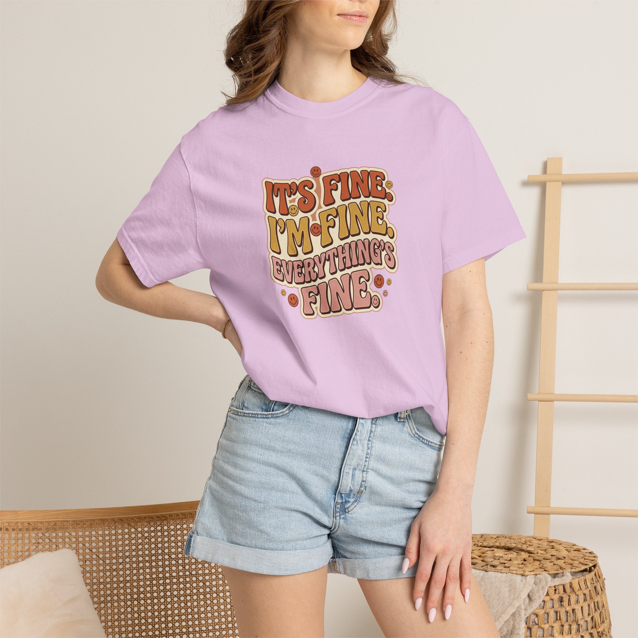 Its Fine Im Fine Everythings Fine Tshirt, Retro Typography, 70s Vibe