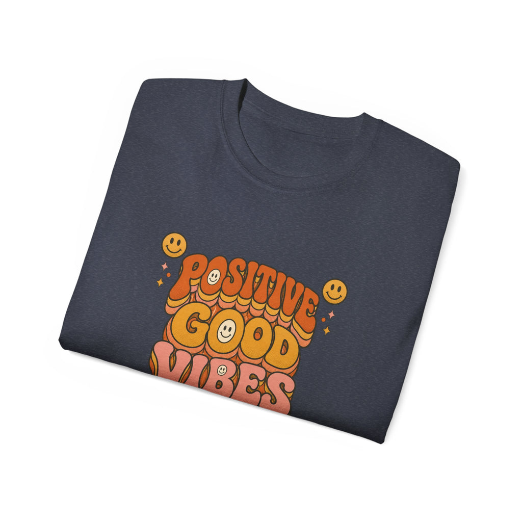 Positive Good Vibes shirt | Retro Smiley Typography Tee
