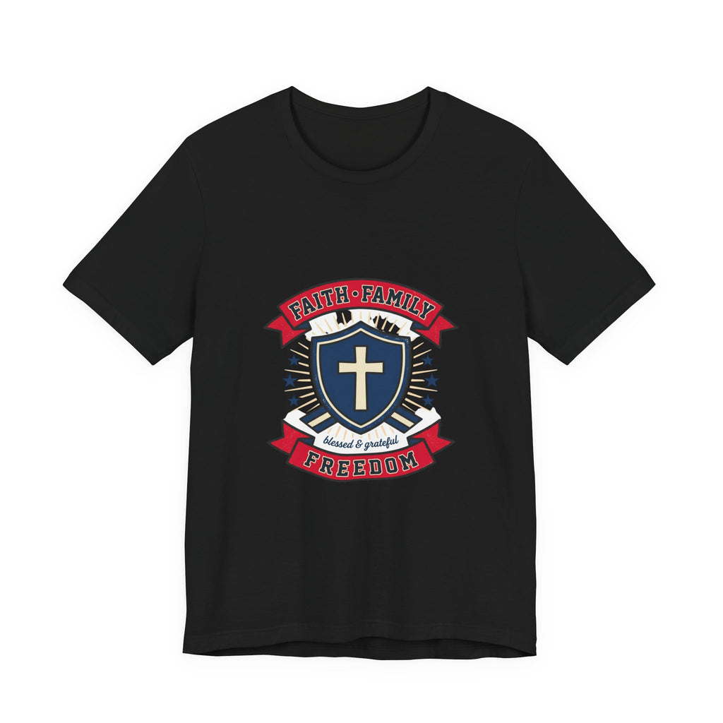 Faith Family Freedom Tee | Faith-based Patriotic, Vintage Americana July 4th