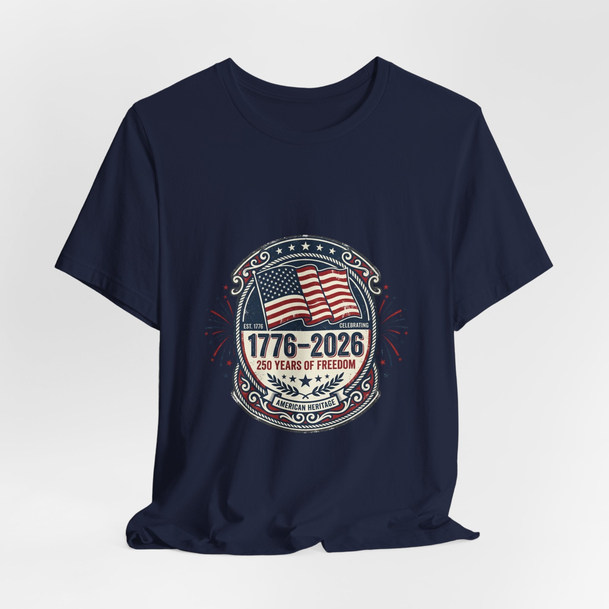1776-2026 Liberty Emblem T-Shirt | Faith-Based Patriotic, Vintage Americana